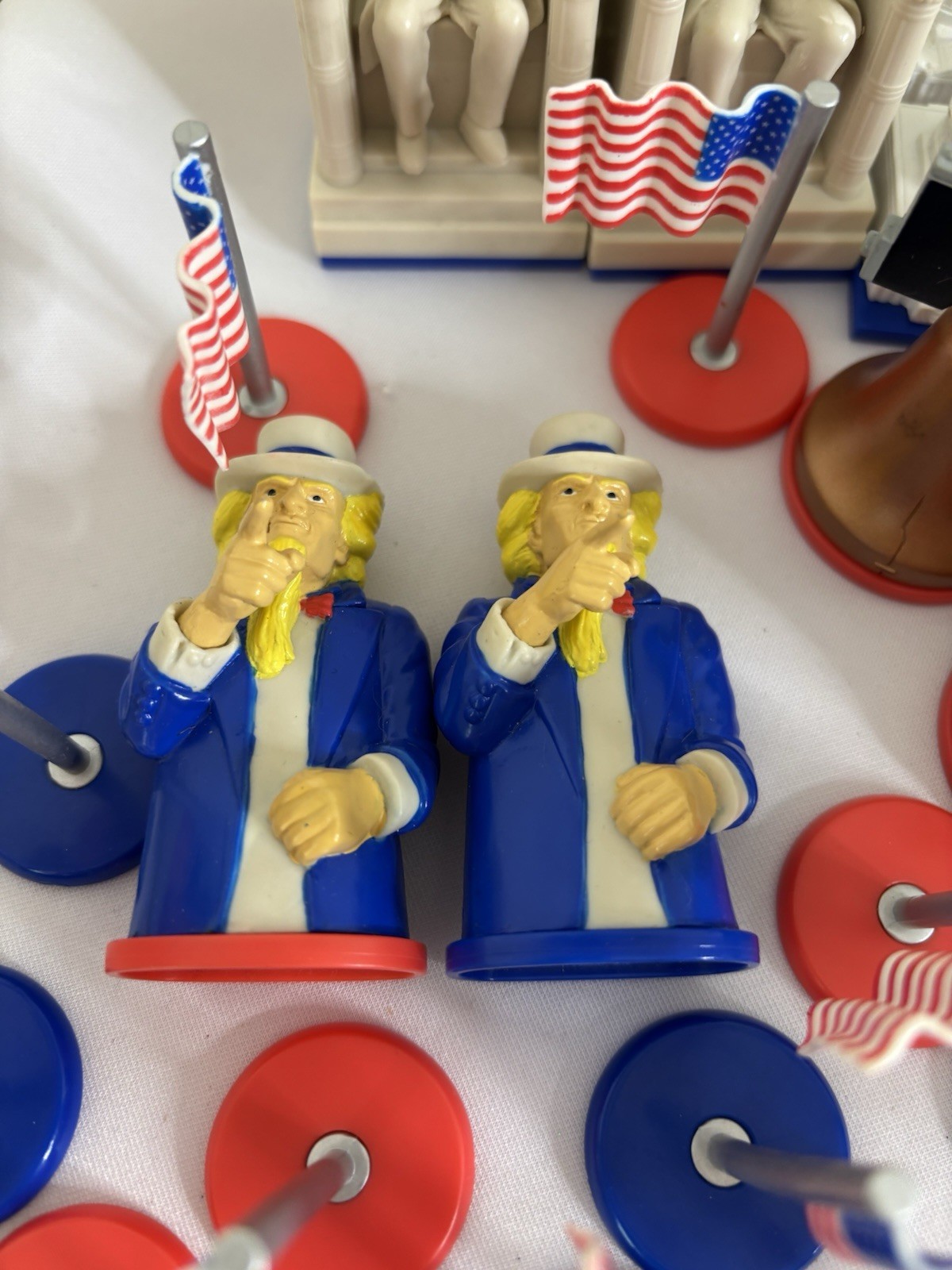 USA Chess Set Patriotic Game PIECES ONLY Flag Bell Lincoln Liberty America 250