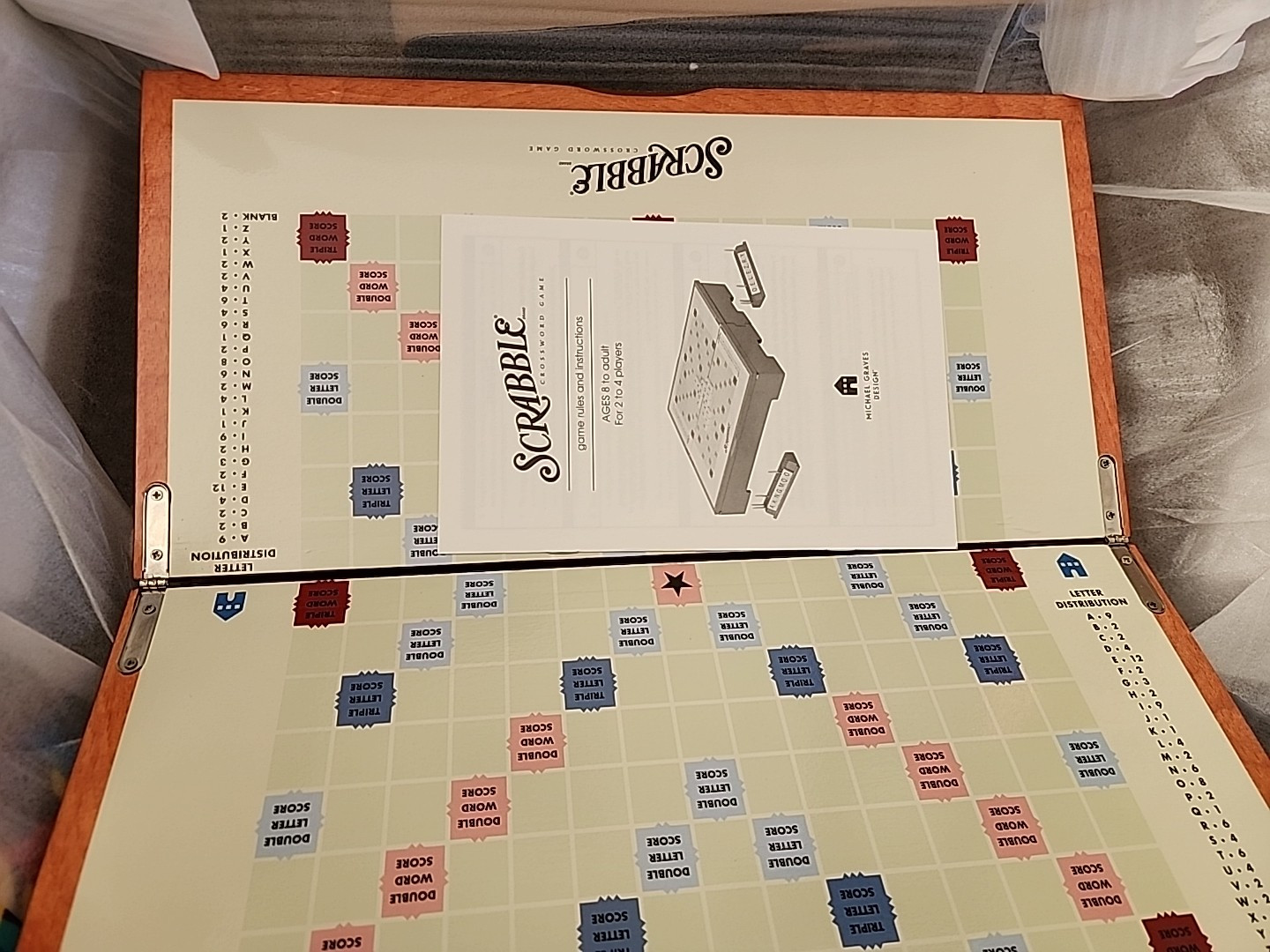 Scrabble Game Michael Graves Design Wooden Board 2 To 4 Players New