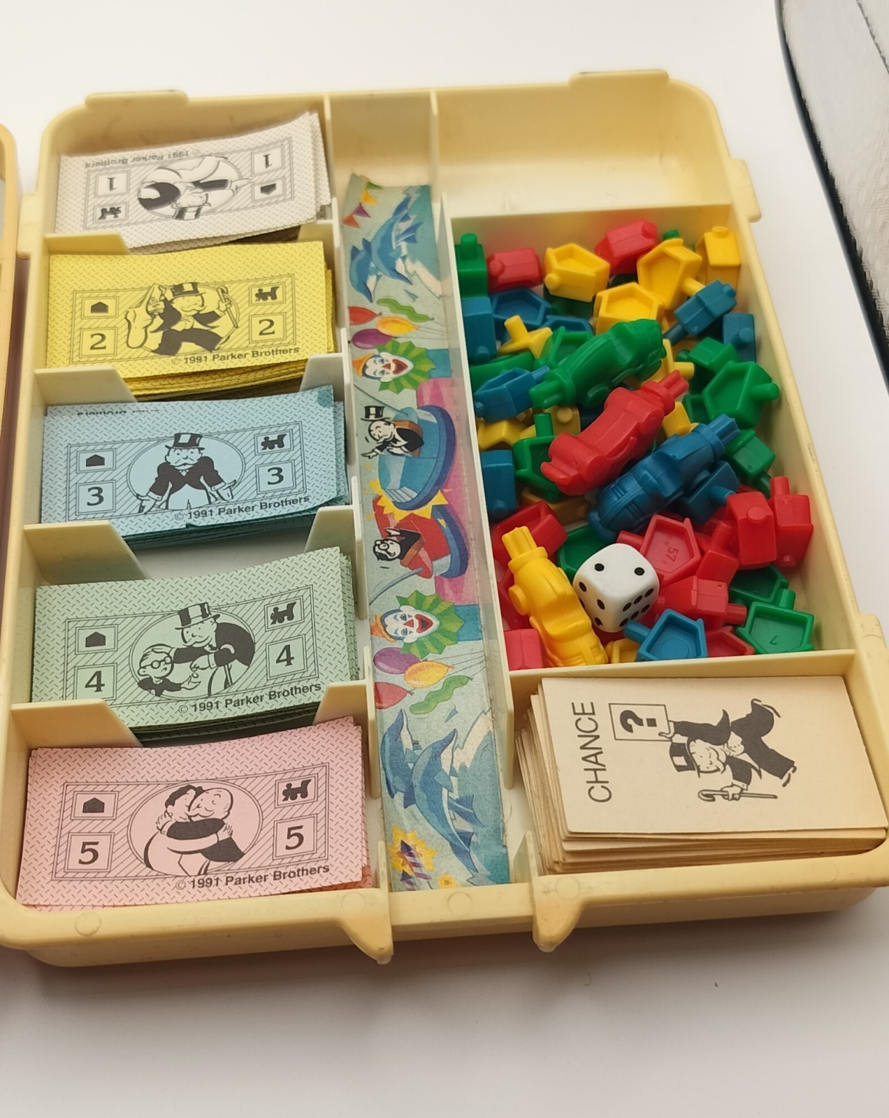 Vintage 1991 Parker Brothers Monopoly Junior Travel Edition Complete In Box