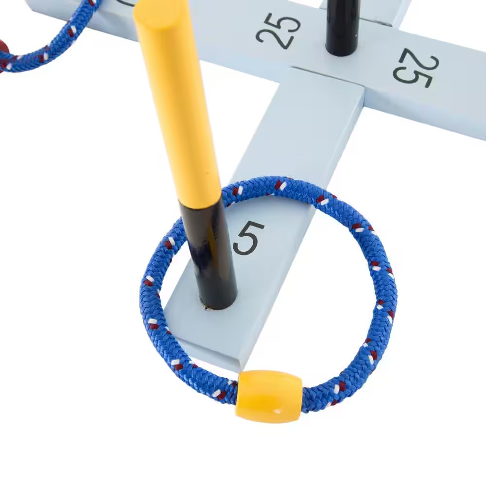 Ring Toss Game 5 Rope Rings Pinewood Make outdoor Yard Unisex Game Set 16.25 In.