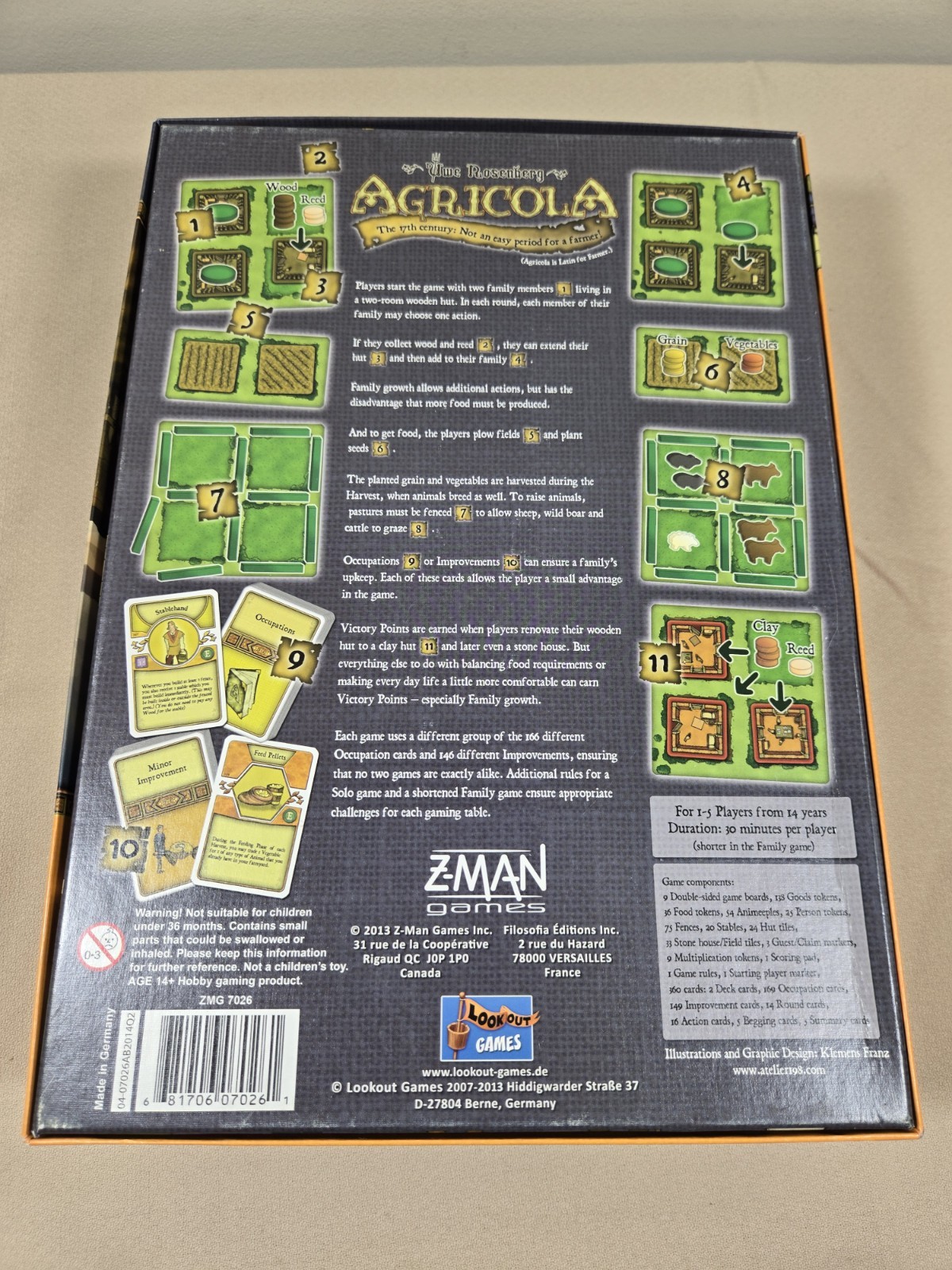 Lookout Games Z Man Board Game Agricola 207/2008 Complete.