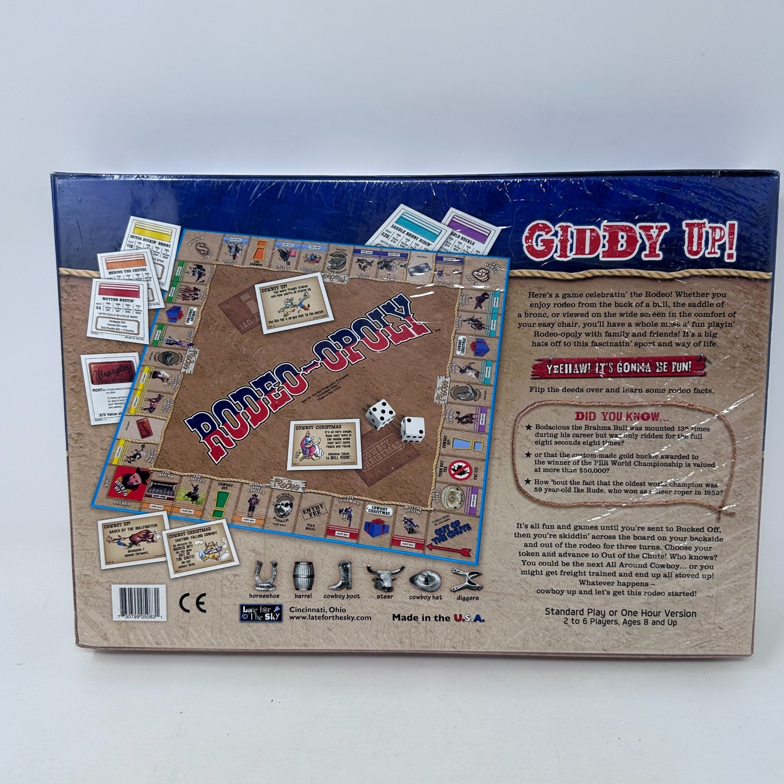 Late For The Sky Rodeo Opoly Family Board Game Standard Play 2-6 Players SEALED