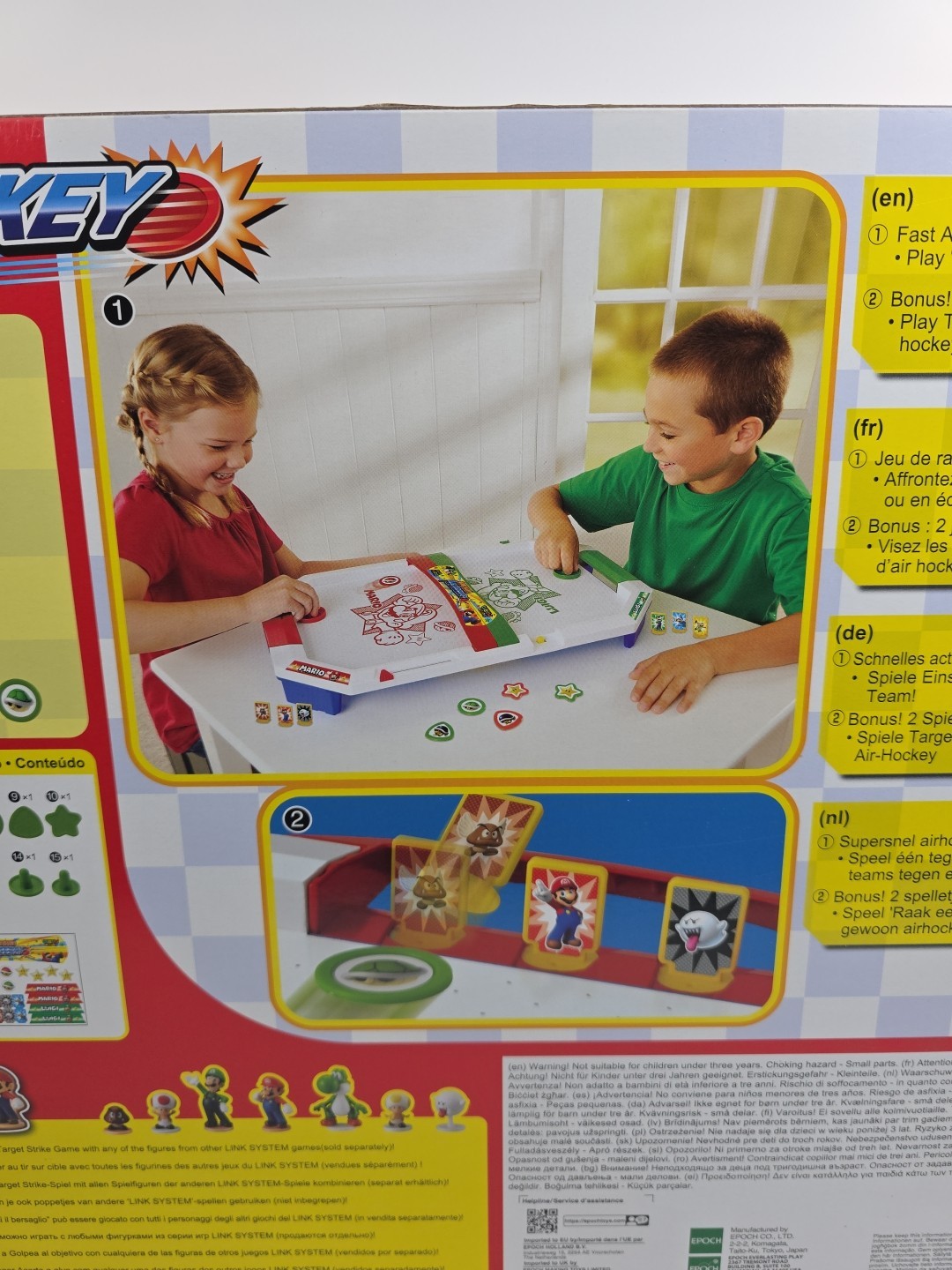 Epoch Super Mario Air Hockey Tabletop Skill and Action Game with Collectible NEW