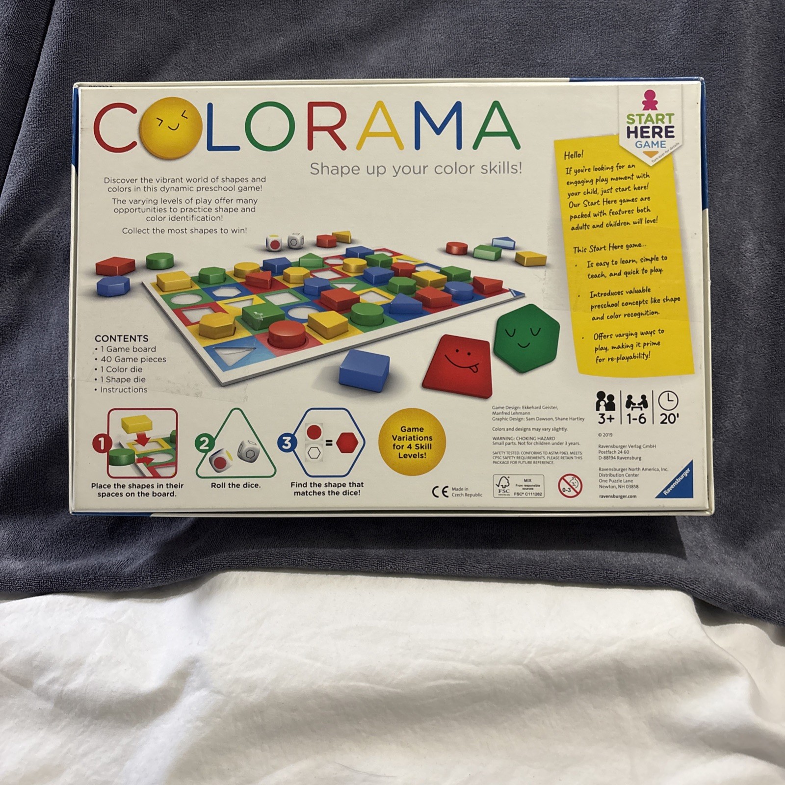 Ravensburger Colorama game 3 Years+ Shape Up Your Color Skills Kids 1-6 20’