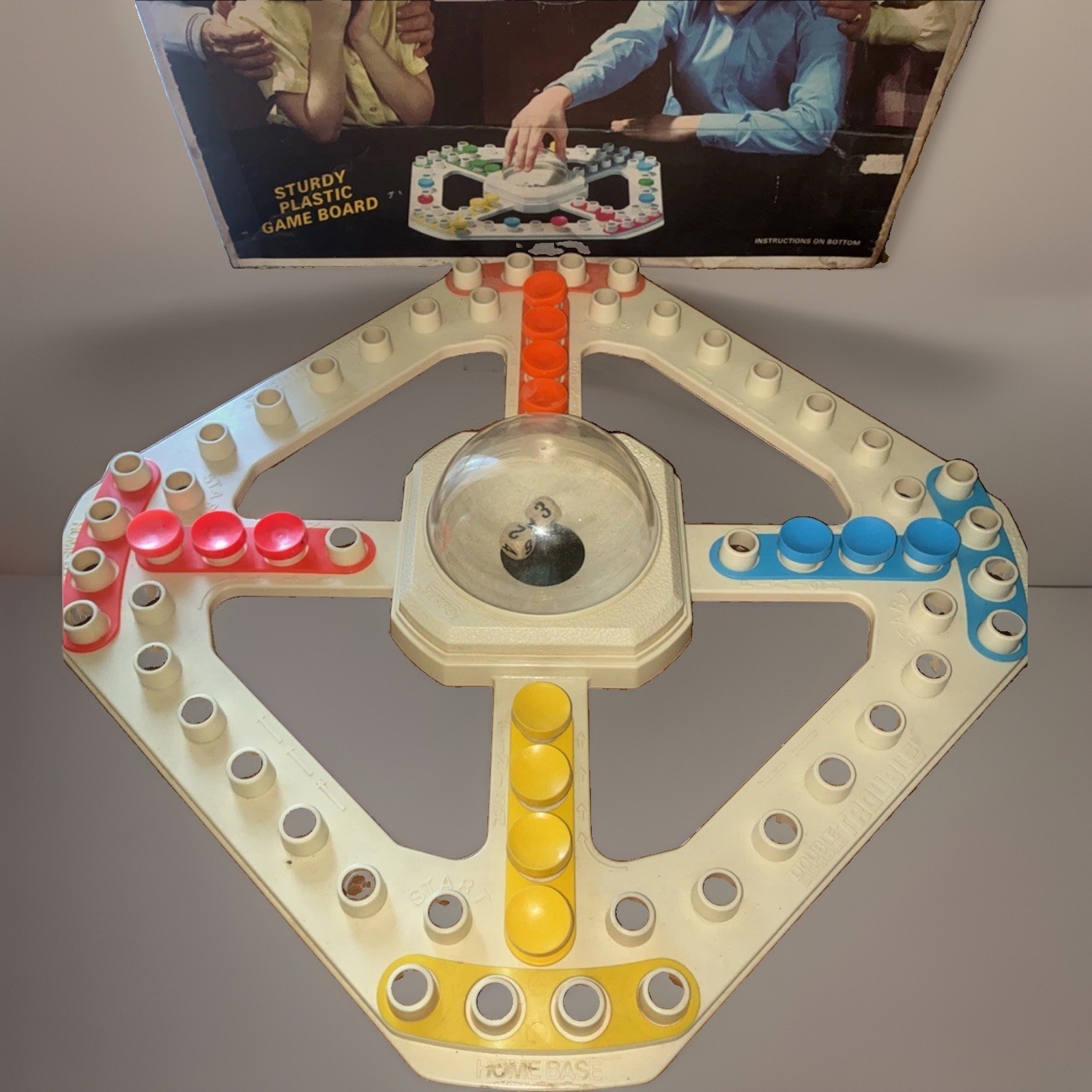 1976 Gabriel Double Trouble Board Game Giant Pop-O-Matic Missing 2 Pieces