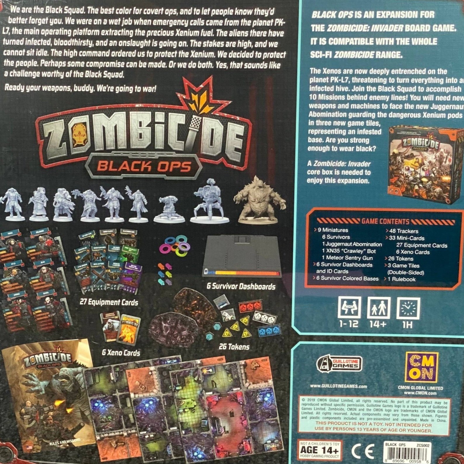 Zombicide Invader Black Ops Expansion CMON 2019 New Sealed Board Game ZCS002