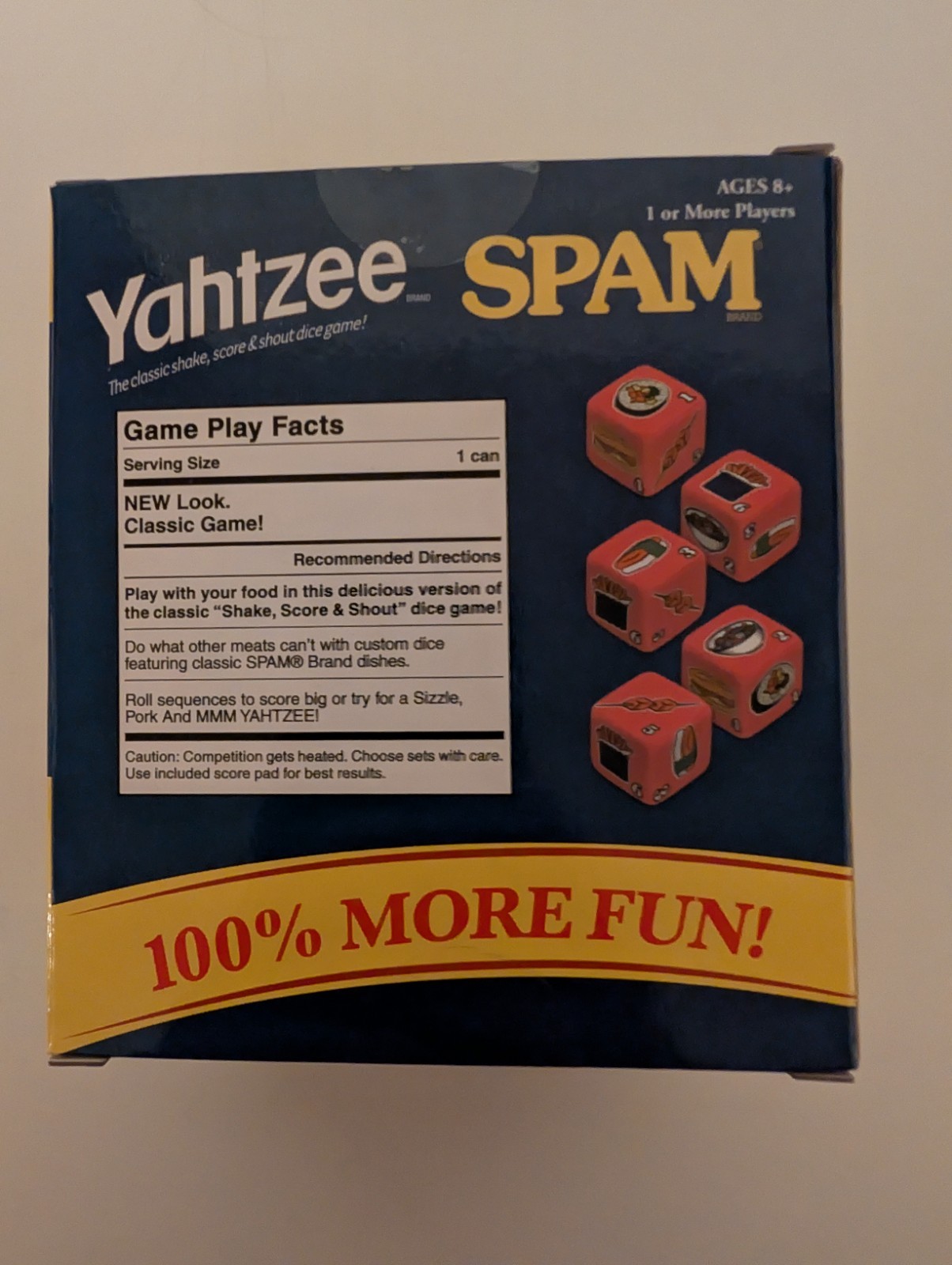 Yahtzee Spam Edition Dice Board Game New