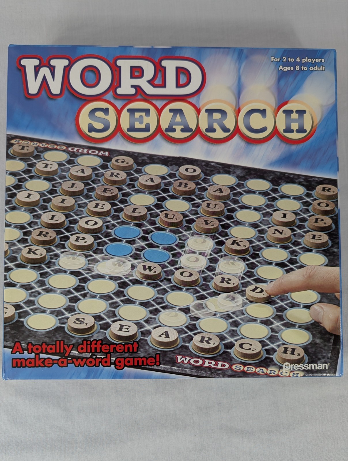 Word Search Board Game by Pressman Wooden Tiles Ages 8+ Pre-owned
