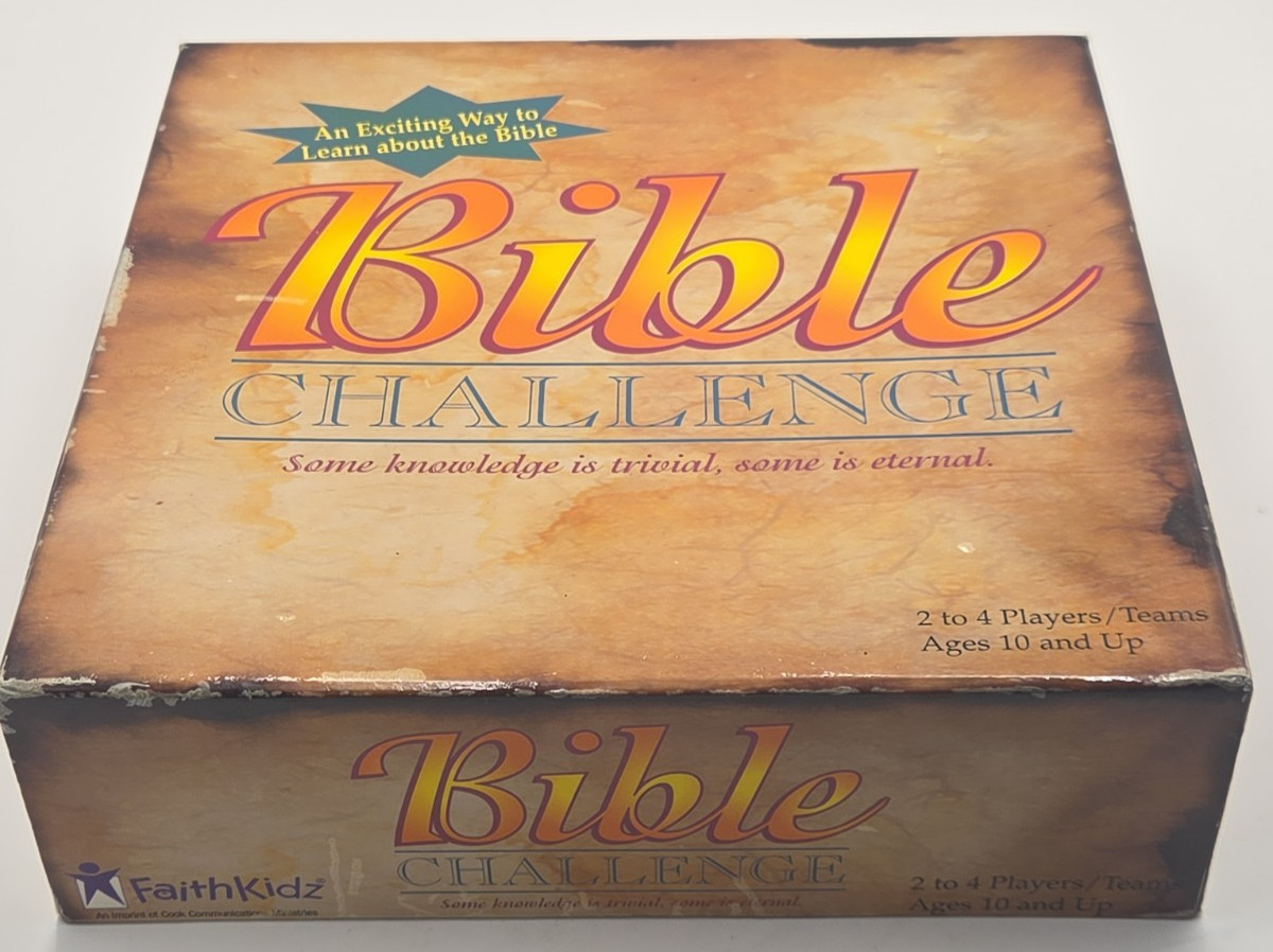 Vintage 1997 Bible Challenge Trivia Board Game FaithKidz Complete Christian