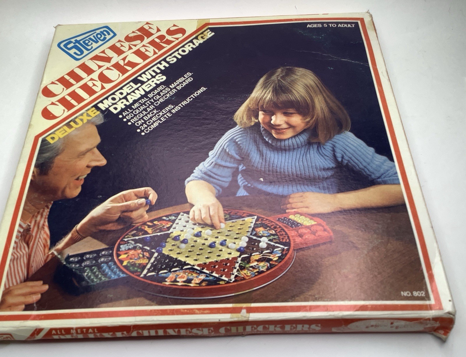 Vintage 1977 Chinese Checkers & Regular Checkers Deluxe Tin Board Game by Steven