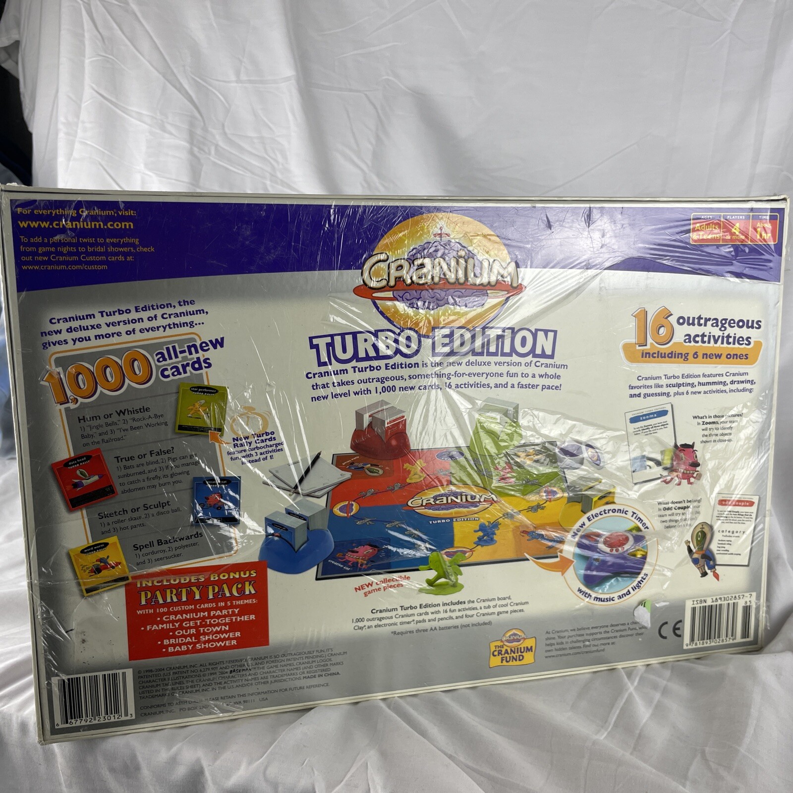 2004 Cranium Turbo Edition Family Board Game Adult & Teen Fun Facts New Sealed
