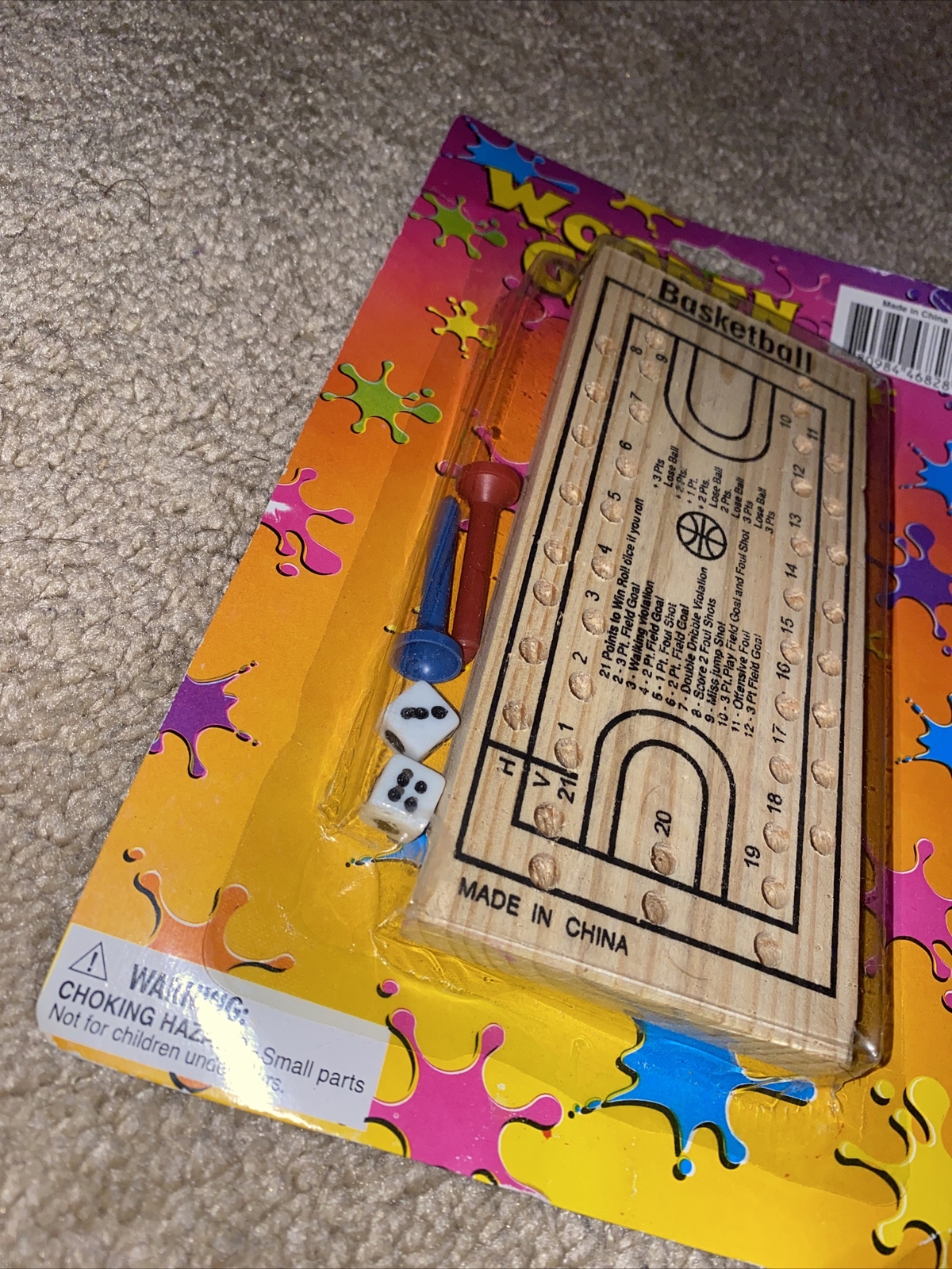 Basketball Wooden Peg Game. TRAVEL Game – New in Package!