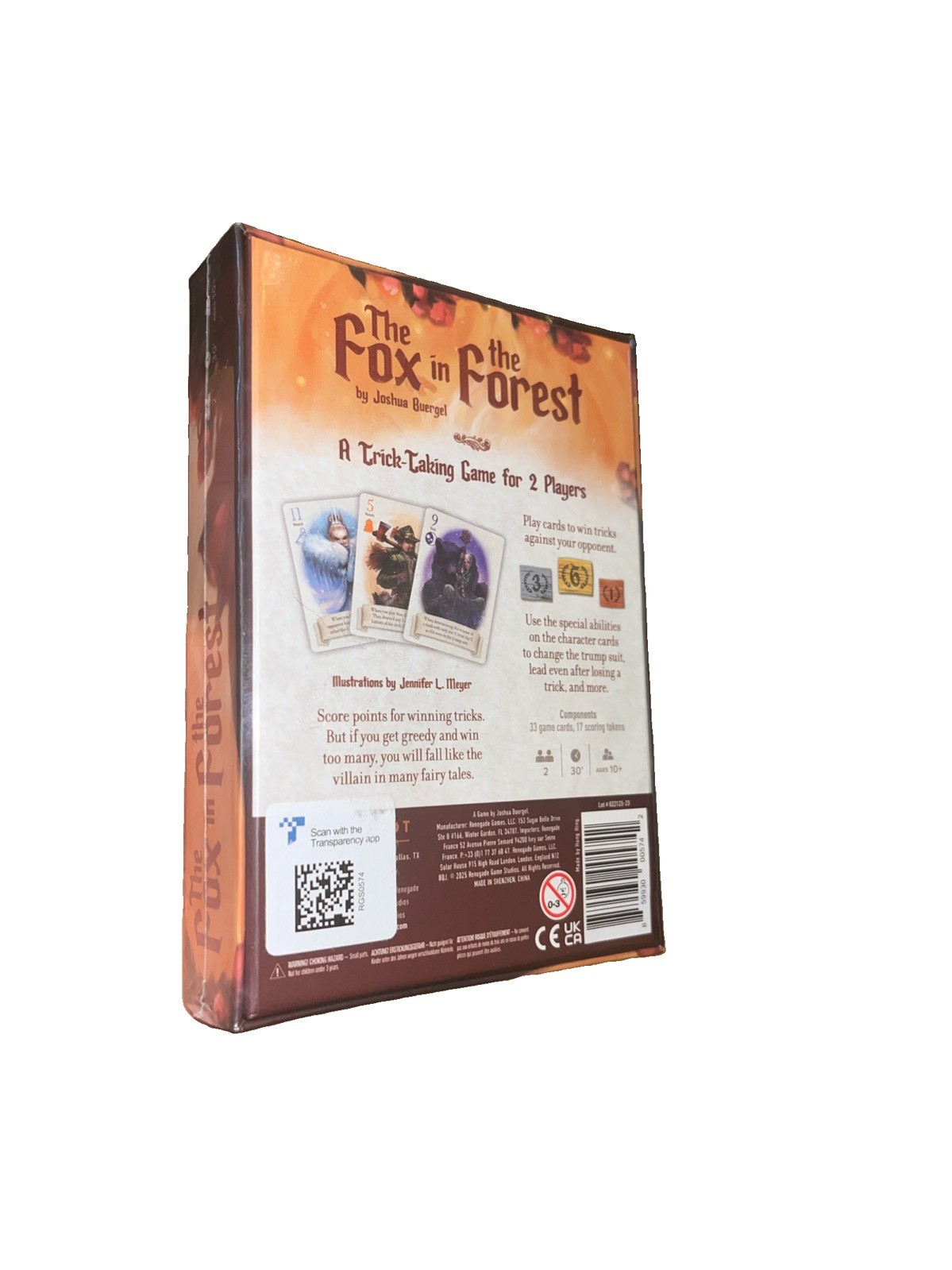 Renegade Game Studios The Fox in The Forest Card Game NEW Open Box