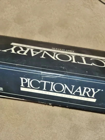 Pictionary 1985 First Edition Board Game Original Box Missing Pieces