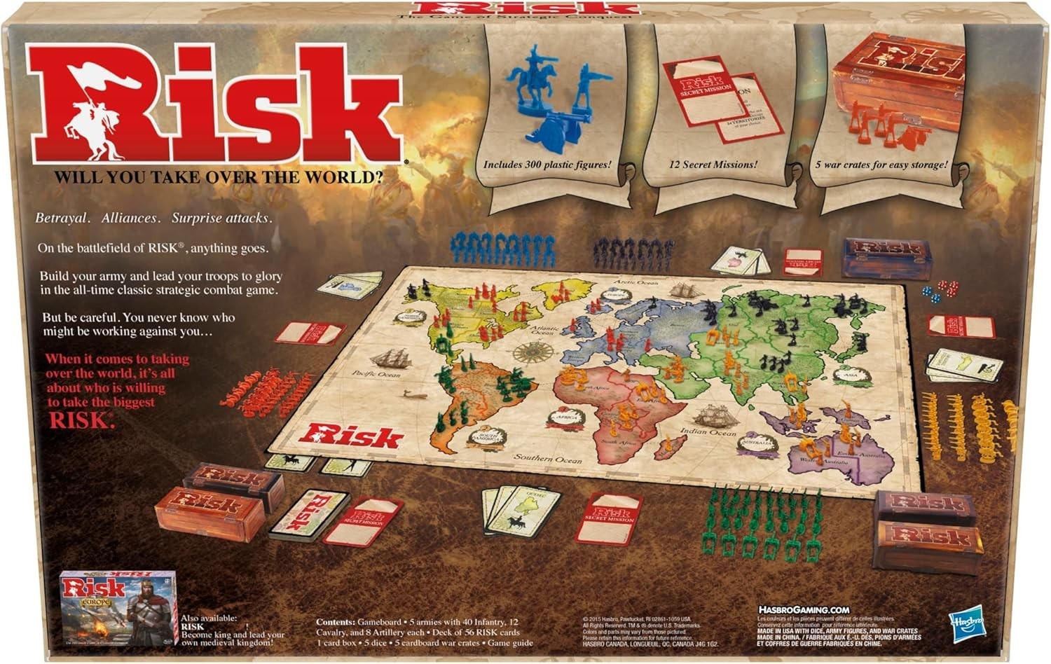 Risk Board Game: Engage in Military Strategy for Teens & Adults, 120 Minutes