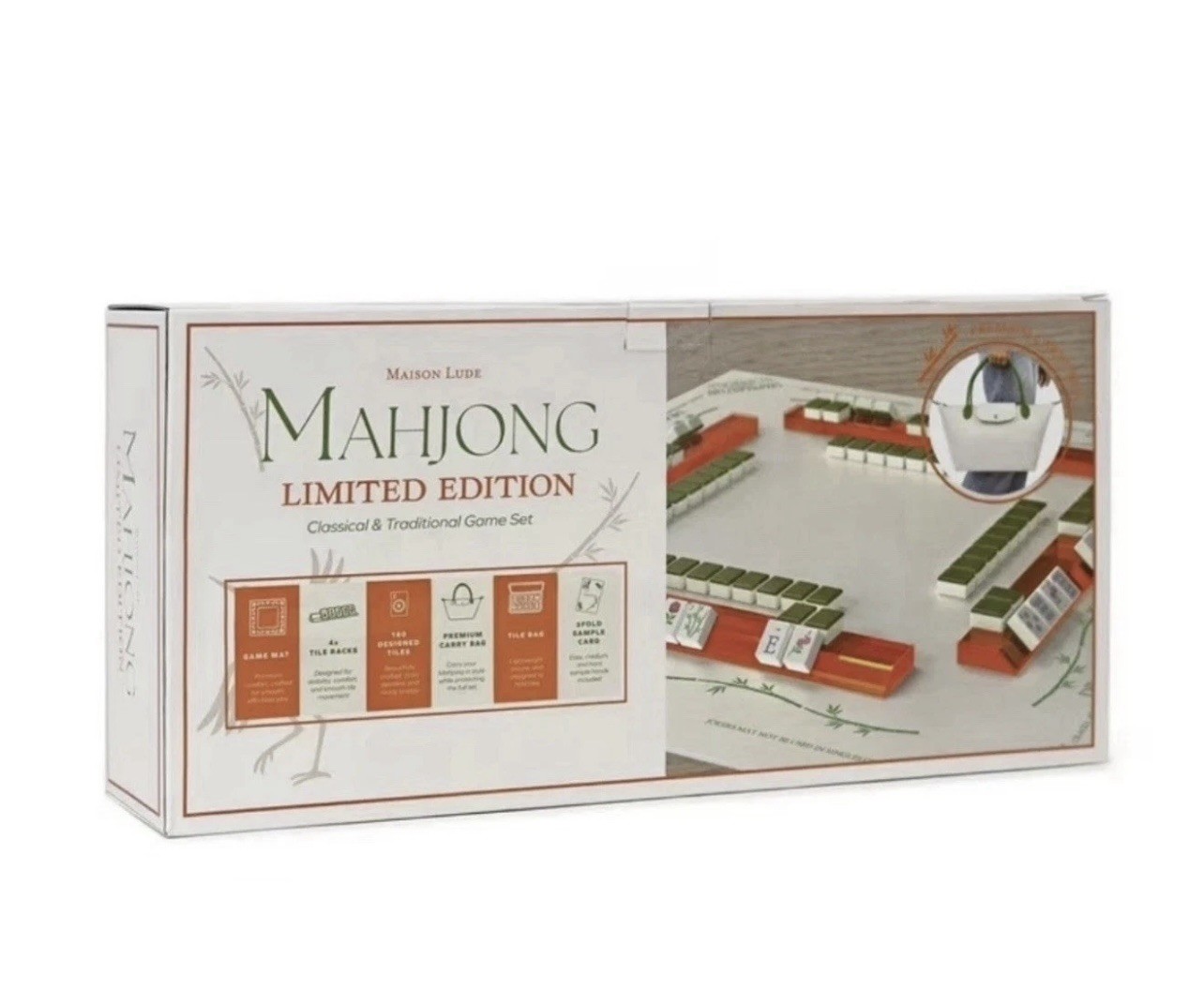 NEW NIB Maison Lude Limited Edition 160-Piece Mahjong Set with Wildlife Design