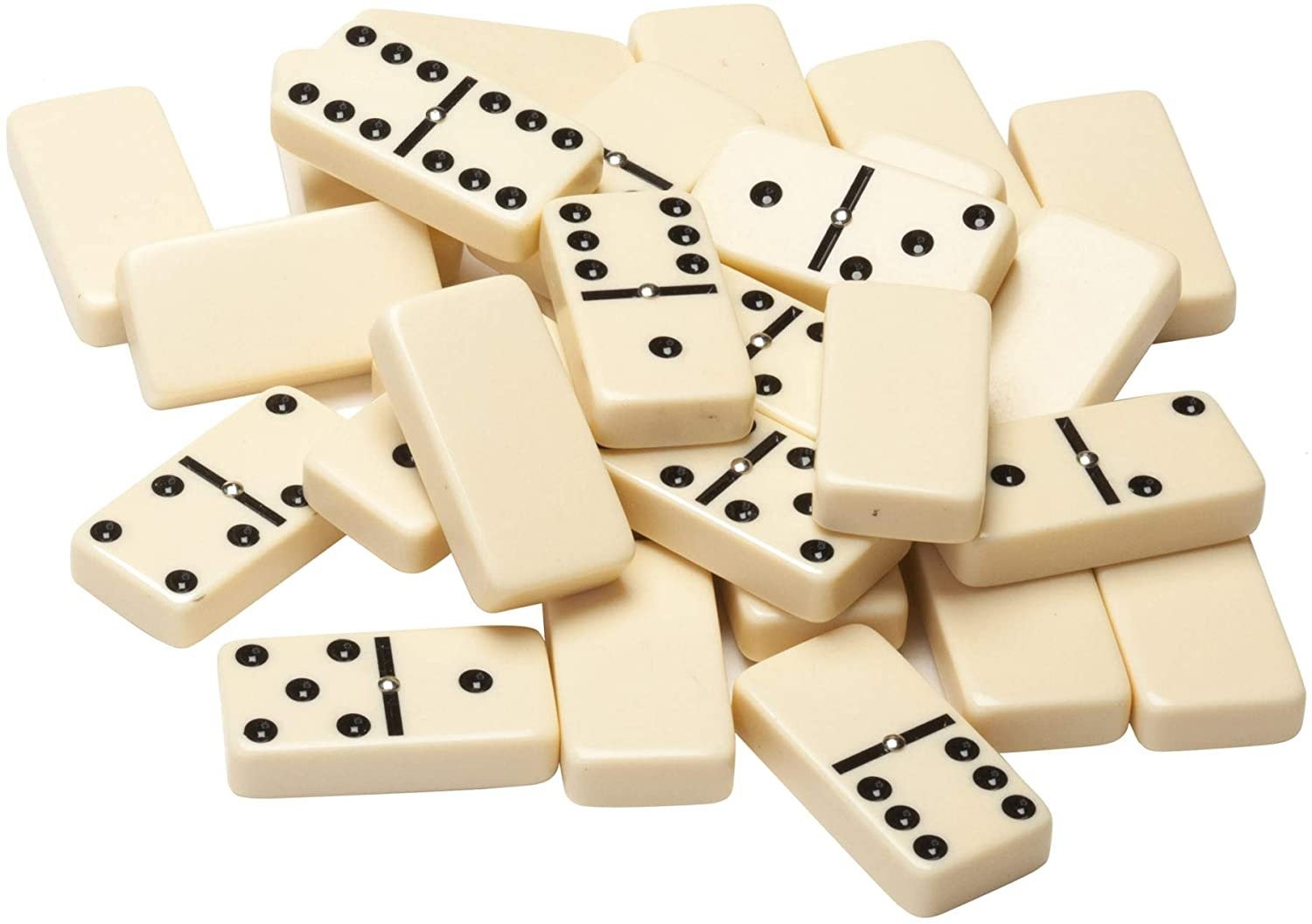 WE Games Double Six Dominoes with Spinners – Ivory Tiles, Club Size
