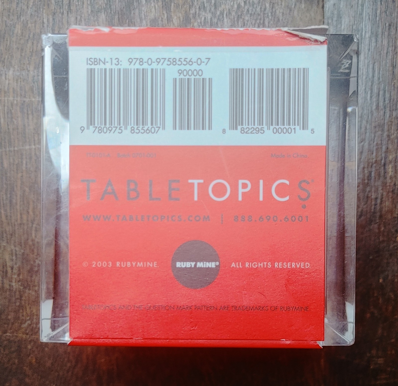 Vintage 2003 Ruby Mine Table Topics Original Edition Questions Conversation Game