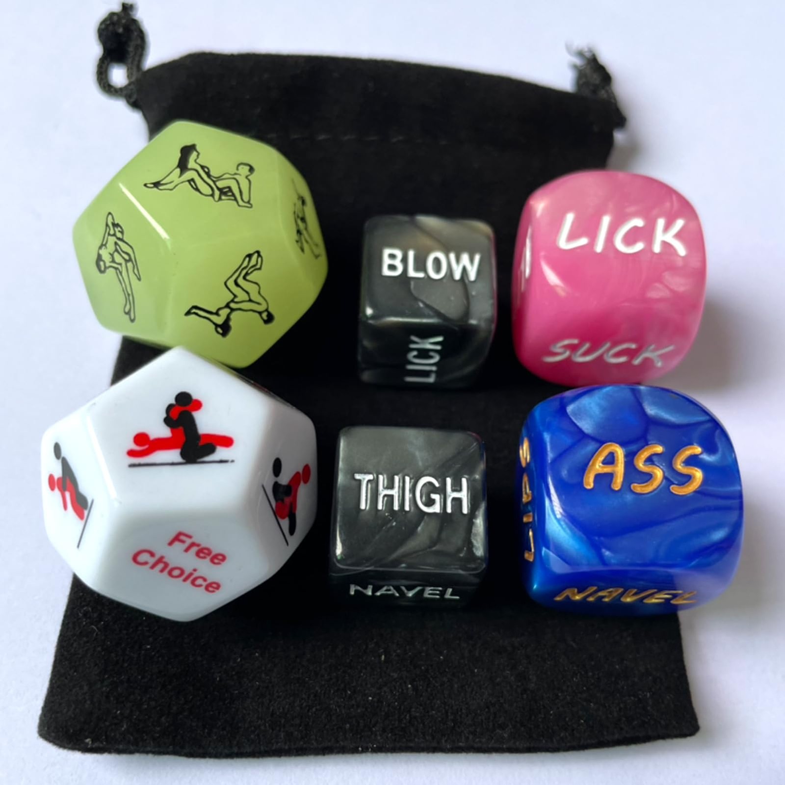 6 PCS Sex Dice Positions Sex Game Toys, Glow Dice for Date Night, Romantic A…