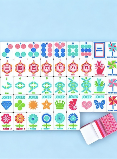 American Mahjong Tile Set 4 Layer 166 Acrylic Mahjong Tiles Engraved