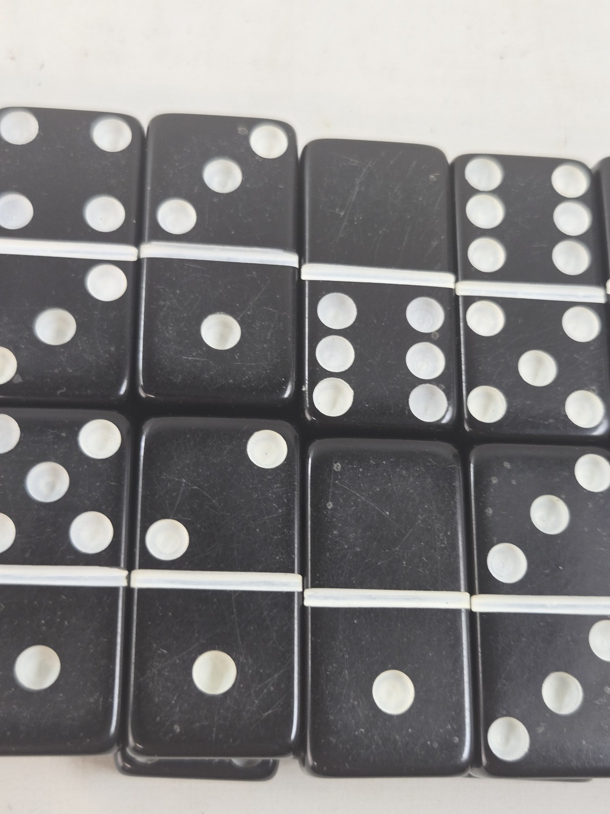 Vintage Marblelike Super Thick Dominoes Game Set Made in USA Traditional Tile