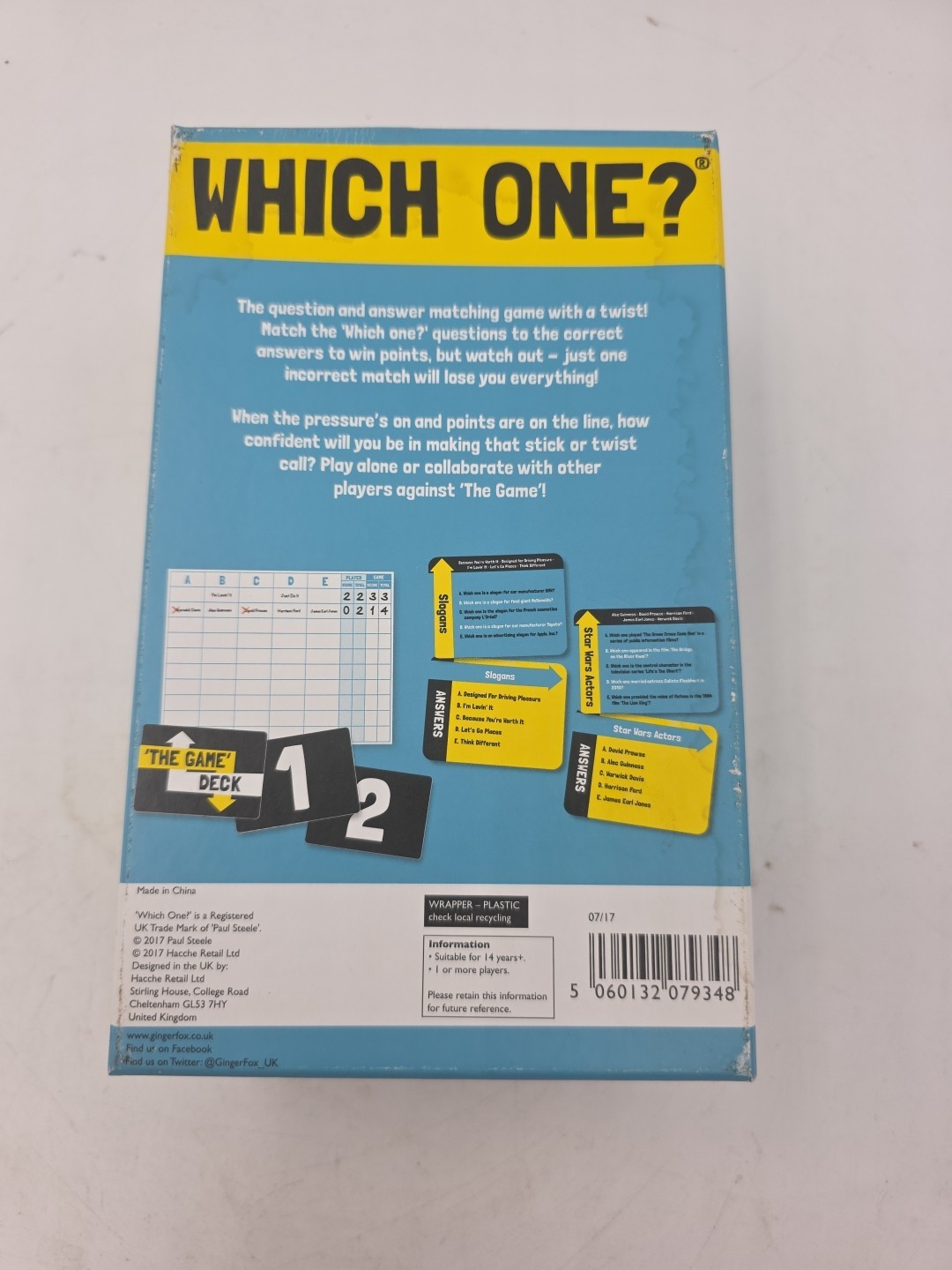 Which One? Party Table Top Game By Ginger Fox Games New & Sealed Made in England
