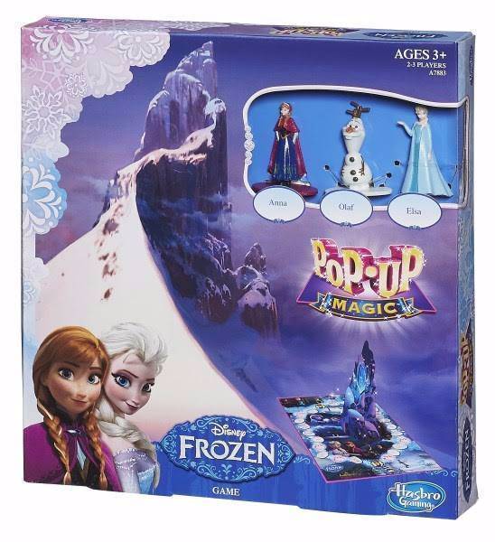 Licensed Hasbro Disney Frozen Pop Up Magic Board Game – Anna Elsa Olaf Figures