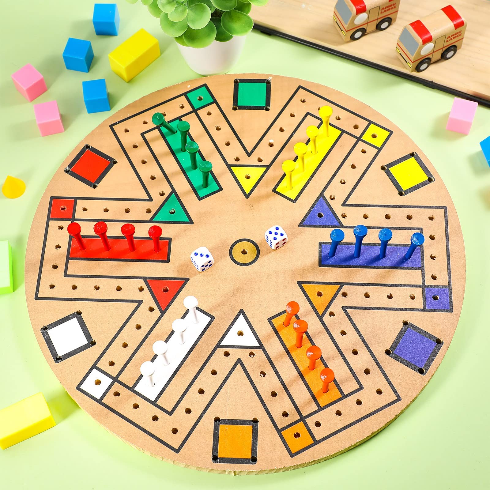 Fast Track Board Game Wooden 3-6 Players Board Game Set with 24 Boards Games …