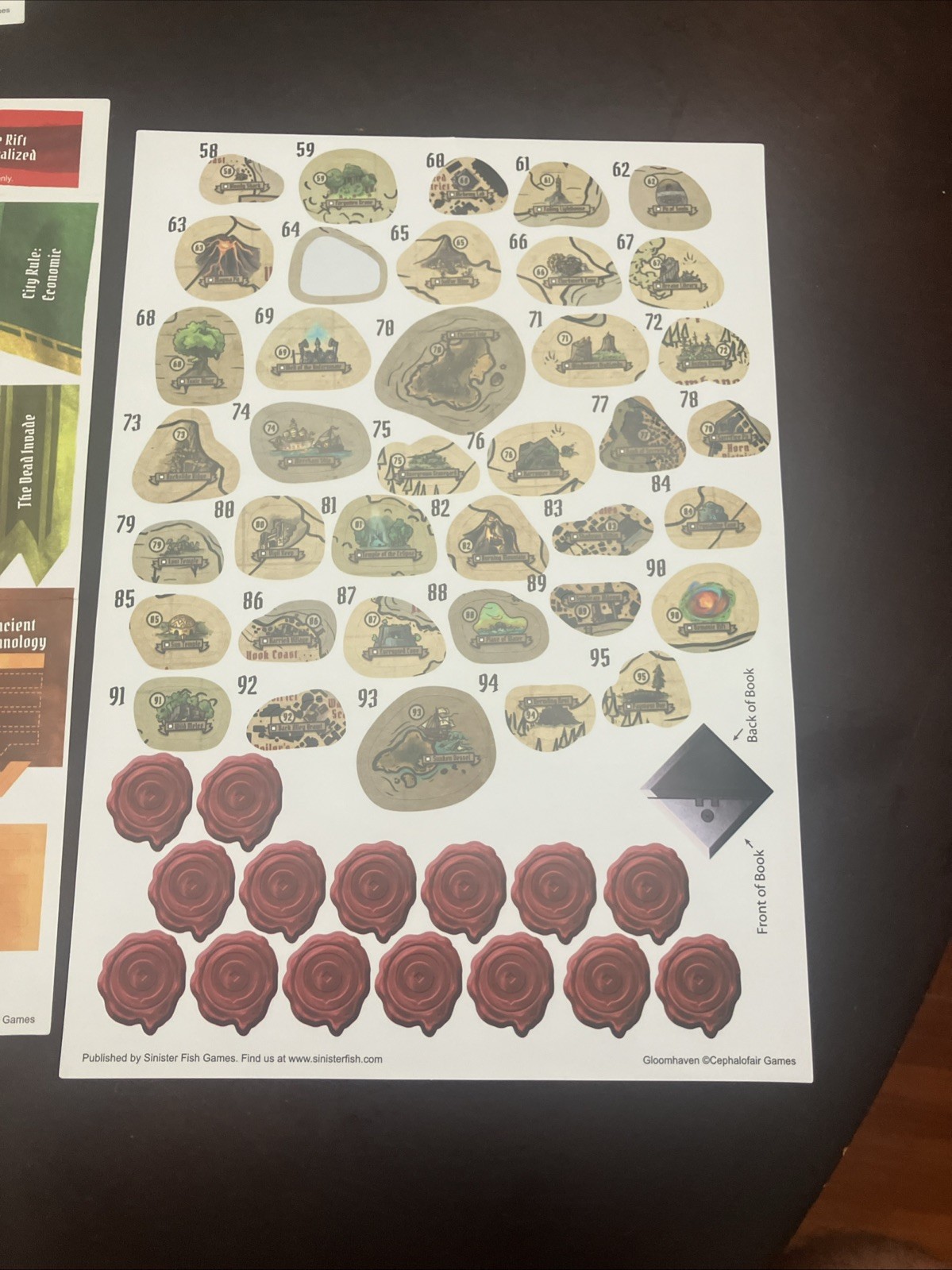 Gloomhaven Officially Licensed Removable Sticker Set Mostly Complete