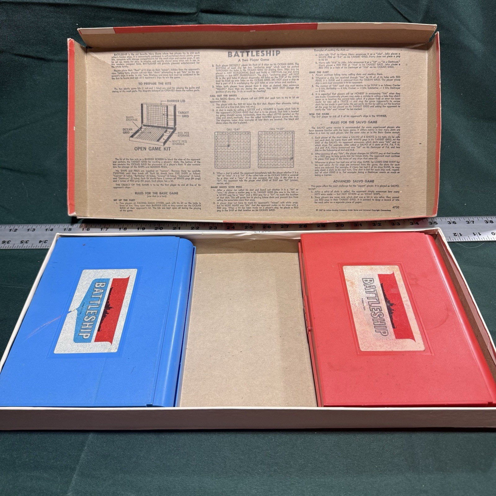Battleship – Strategy Game 1967 Vintage Milton Bradley – 4730 – Complete