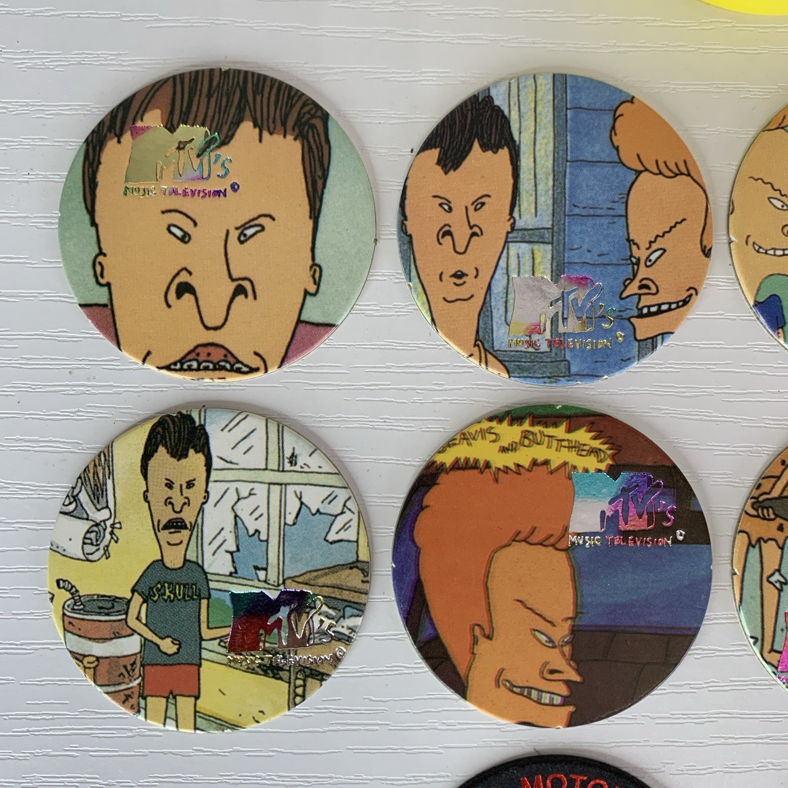 Vintage Pogs Slammers 1992 Beavis Butthead Bruce Lee Porsche Bad Boy Case Xlnt