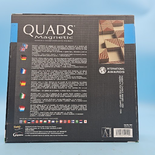 Fundex Gigamic Quads Magnetic Board Game Strategy Puzzle Complete w/Bag