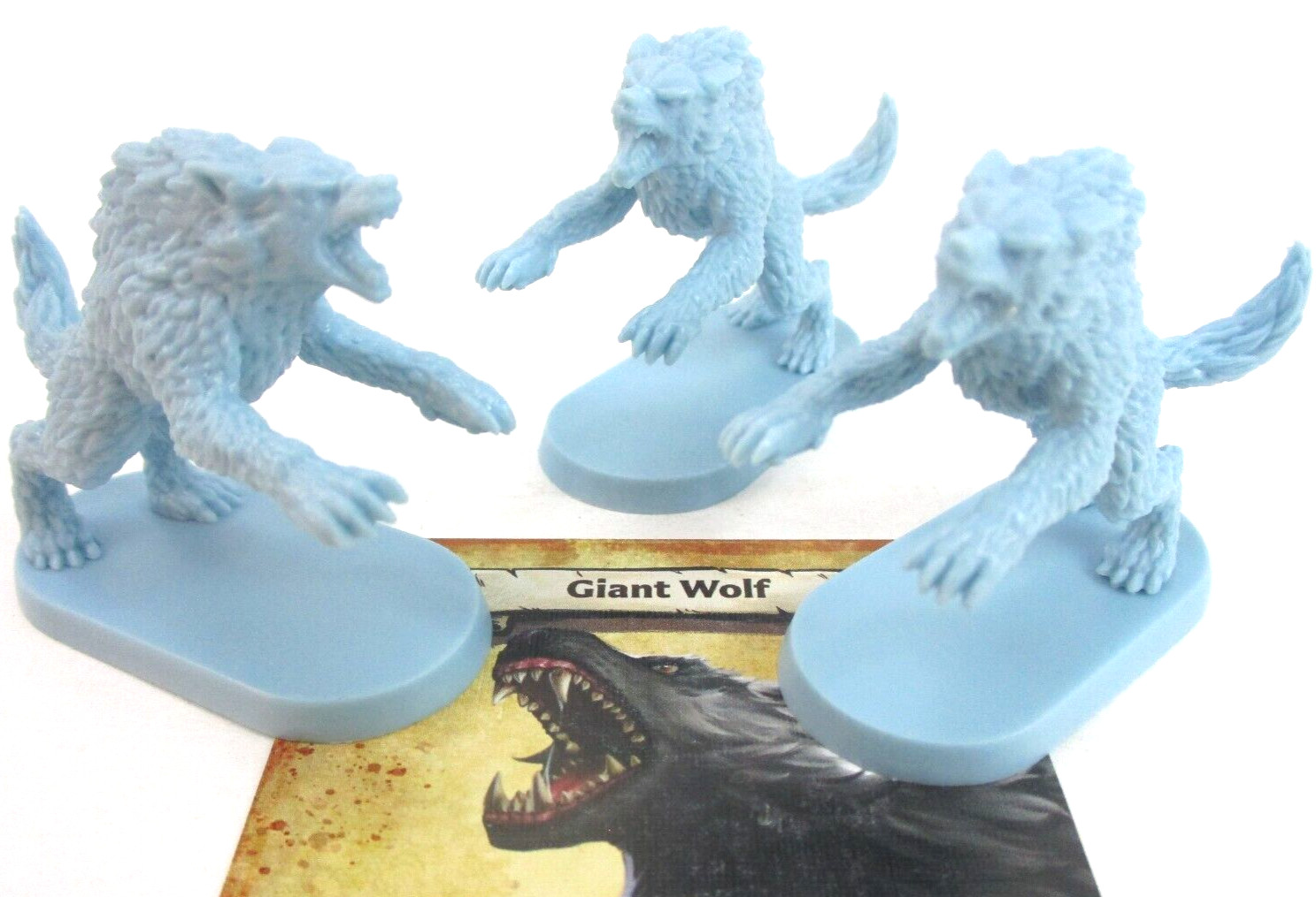HEROQUEST: Mage Of The Mirror 3x GIANT WOLF Minis & Card NEW!!
