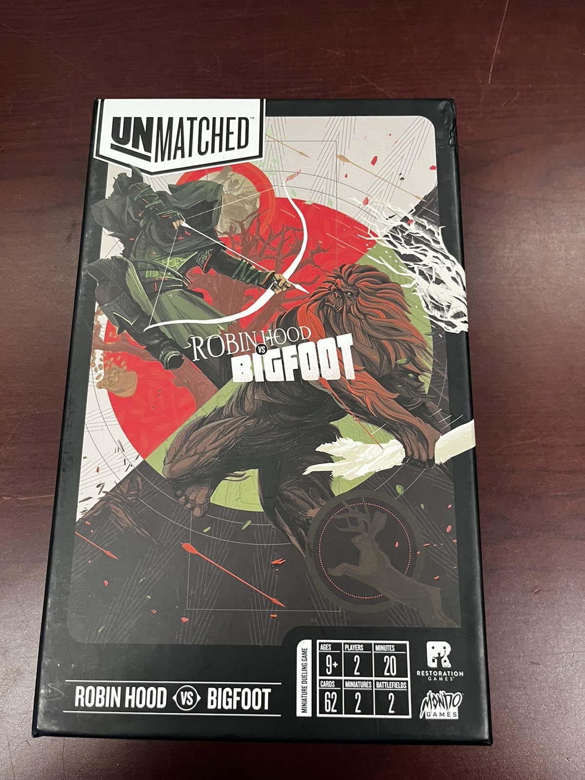 Restoration Games Unmatched Robin Hood Vs. Bigfoot Board Game Mondo