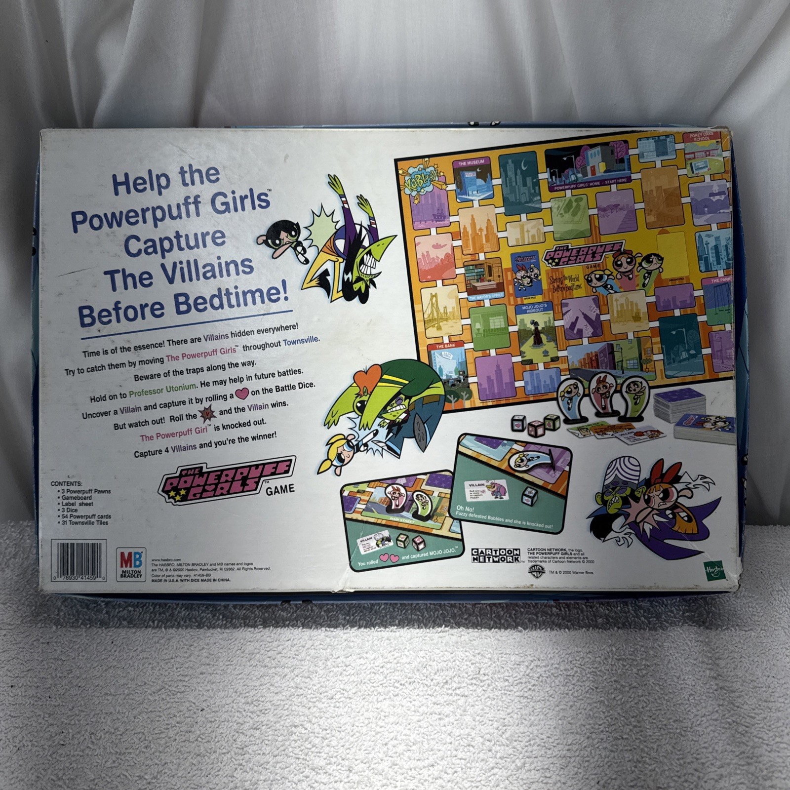 The Powerpuff Girls Board Game Cartoon Network Hasbro 2000 Not Complete