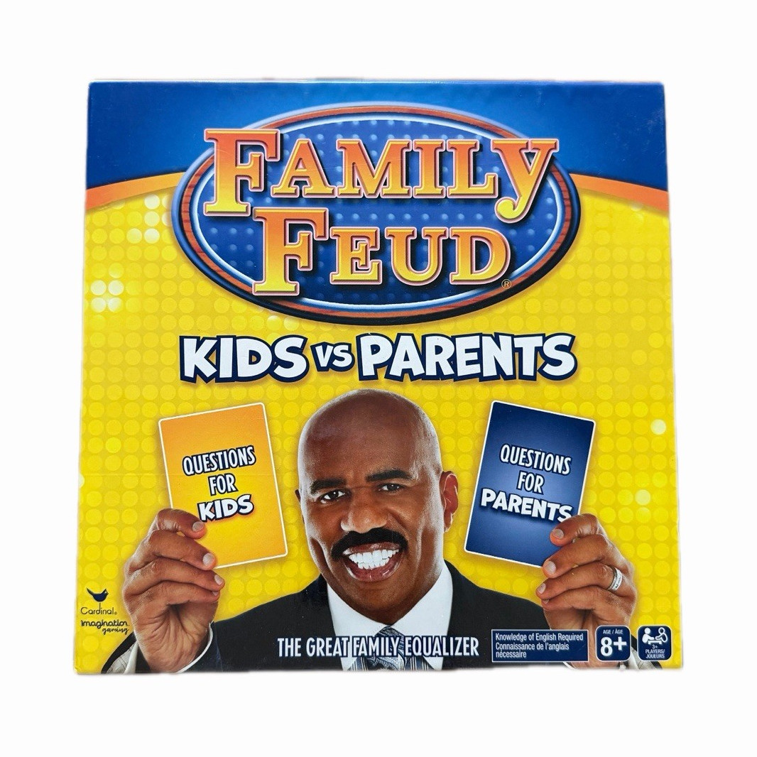 Cardinal Family Feud Kids vs Parents Card Game, 3+ Players, Ages 8+, Score Pad
