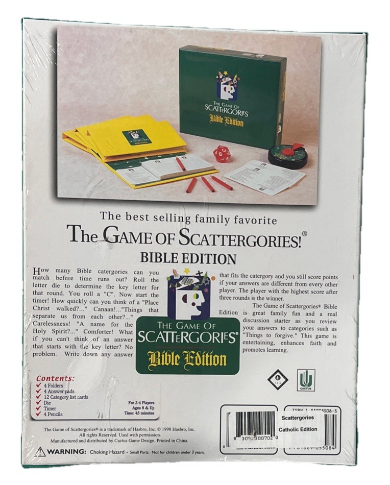 The Game of Scattergories Bible Edition Board Game NEW SEALED Catholic Edition