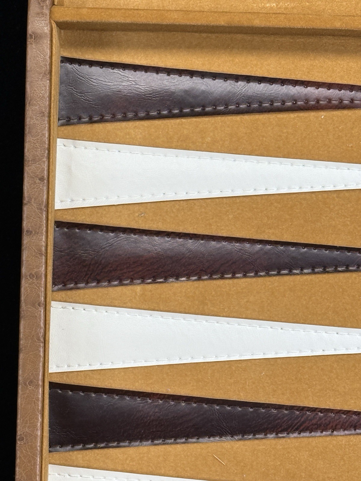 WE Games Cognac Ostrich Leatherette Backgammon Set 10 X 15” Closed