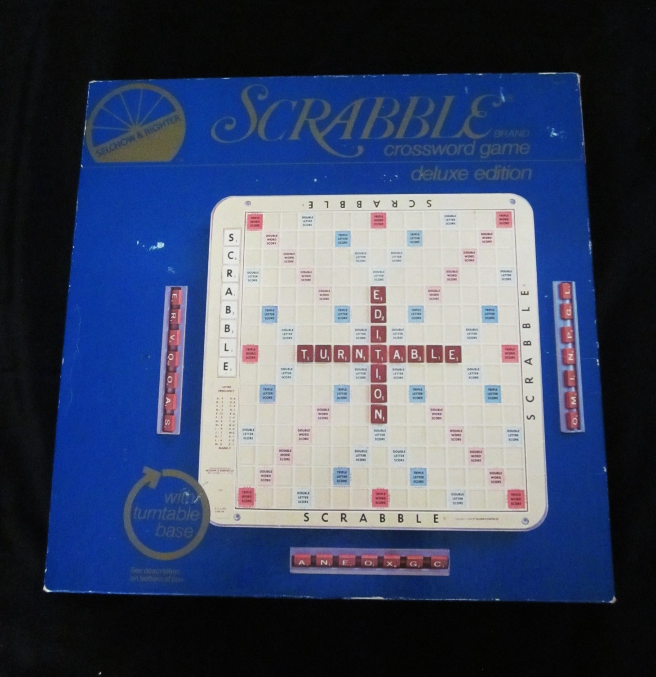 Deluxe Scrabble 1982 Game Turntable Edition Selchow & Righter + Scrabble Book