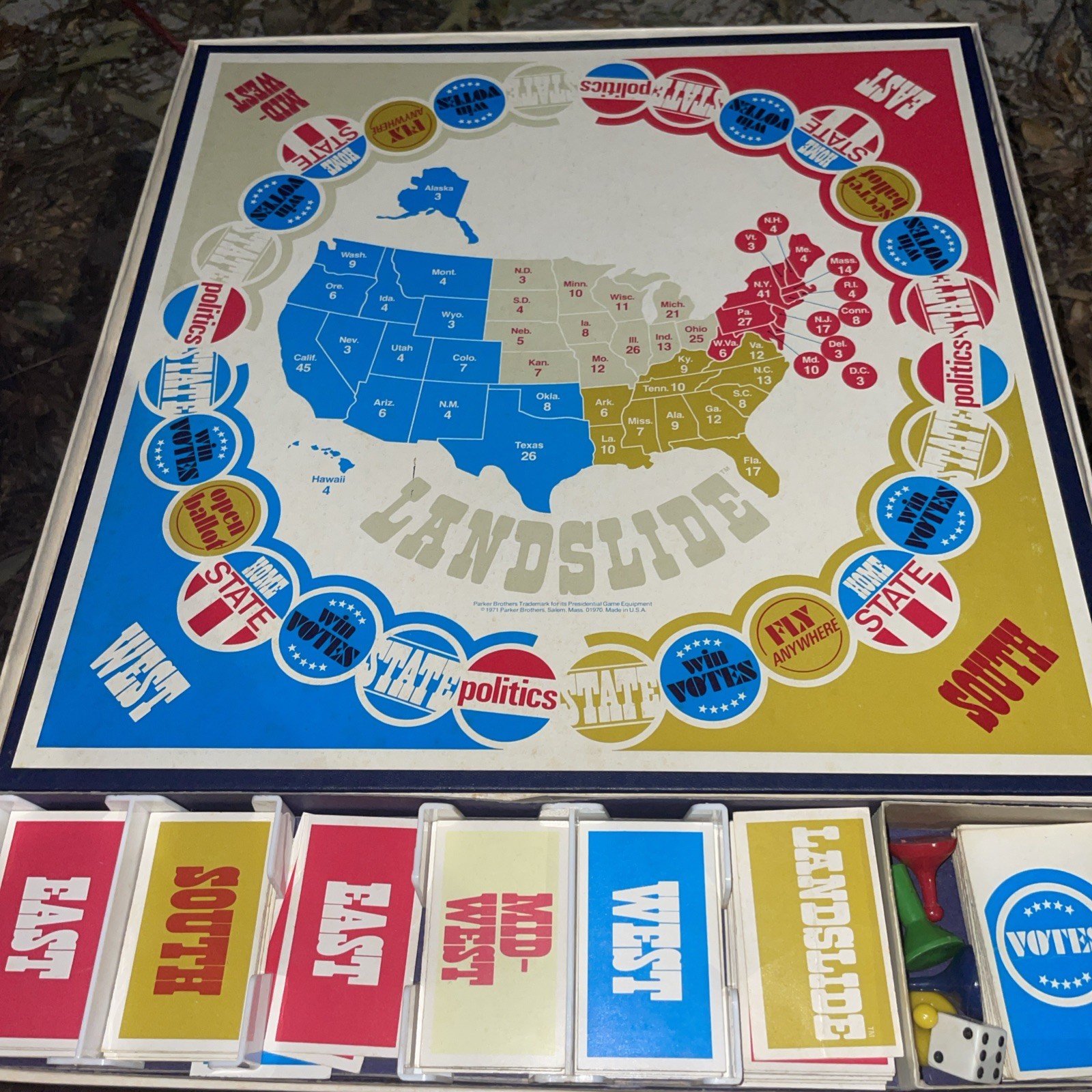 LANDSLIDE 1971 Parker Brothers Power Politics Board Game *100% Complete*
