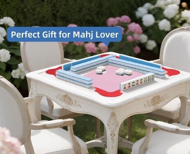 ® CONNFEASTT Scalloped Mahjong Table Mat Neoprene Pink & Red Colorful Aesthetic