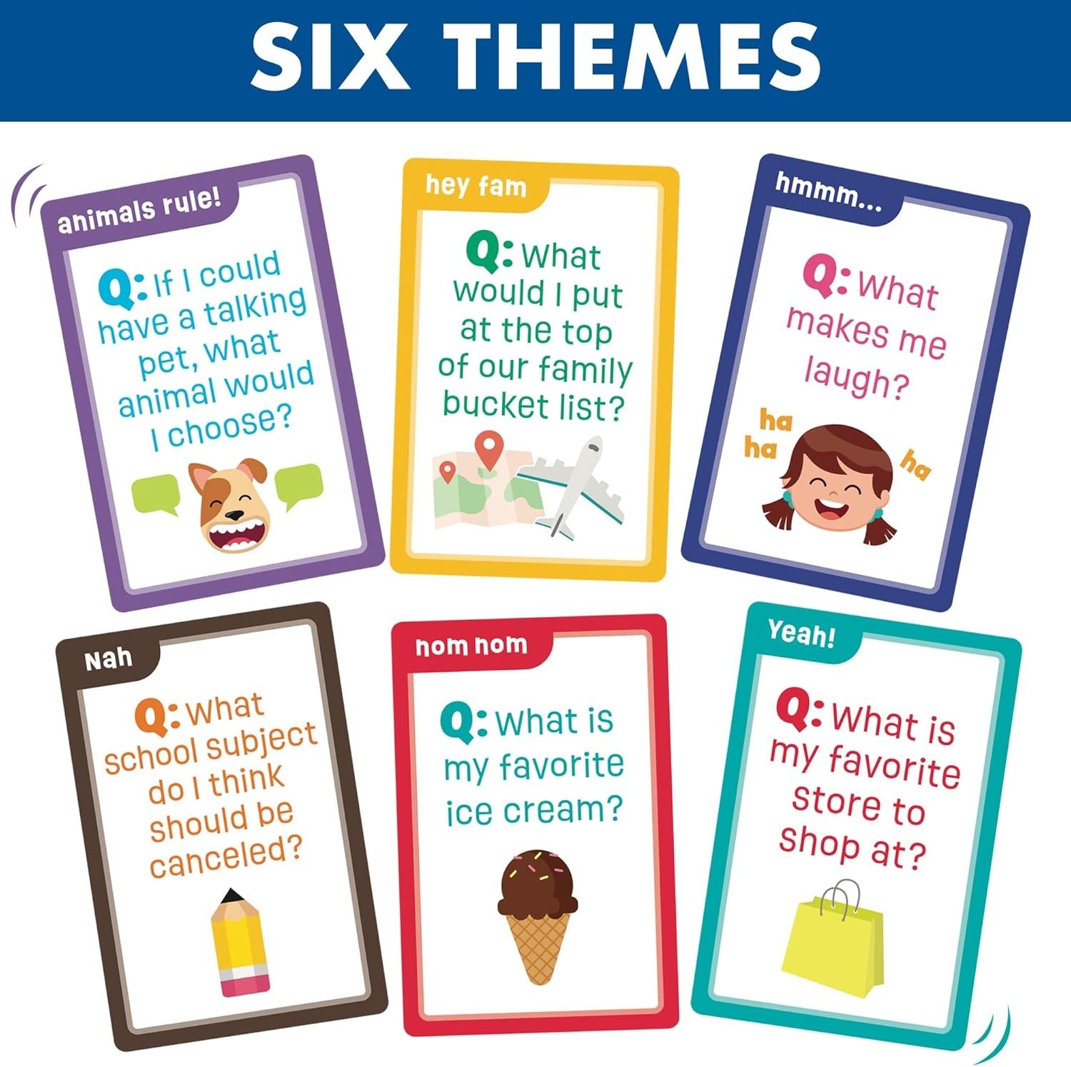 Family Trivia Game, 60 Fun Trivia Cards, Ages 4 and Up