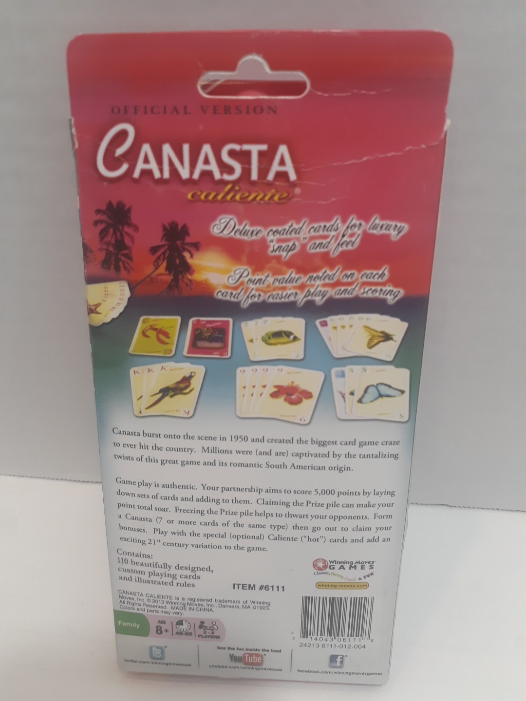 CANASTA CALIENTE OFFICIAL VERSION 110 Custom Card SEALED DECKS 2013 Winning Move