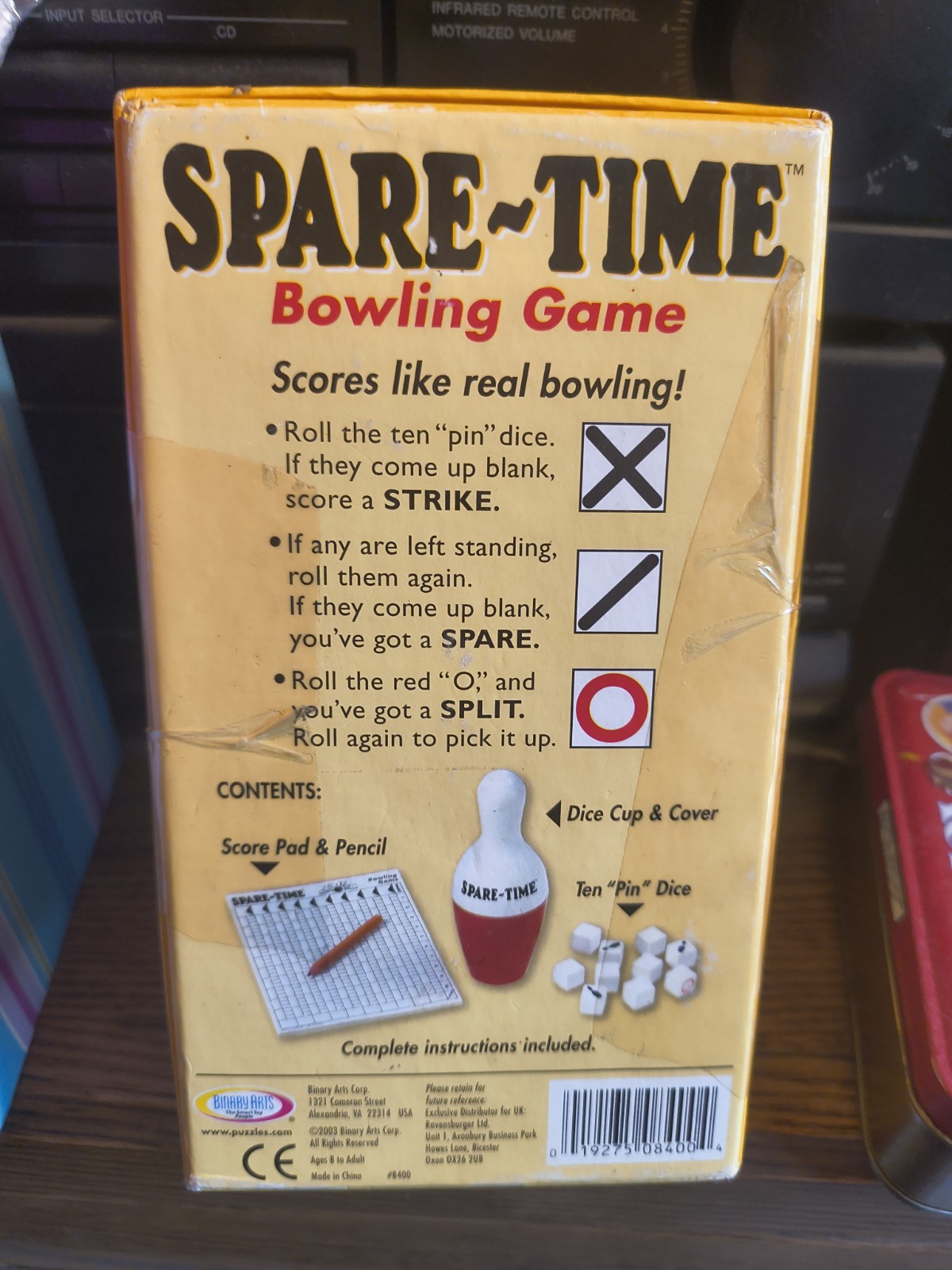 Binary Arts Spare-Time Bowling Game Dice Game 8+ 1+ Player MPN 8400