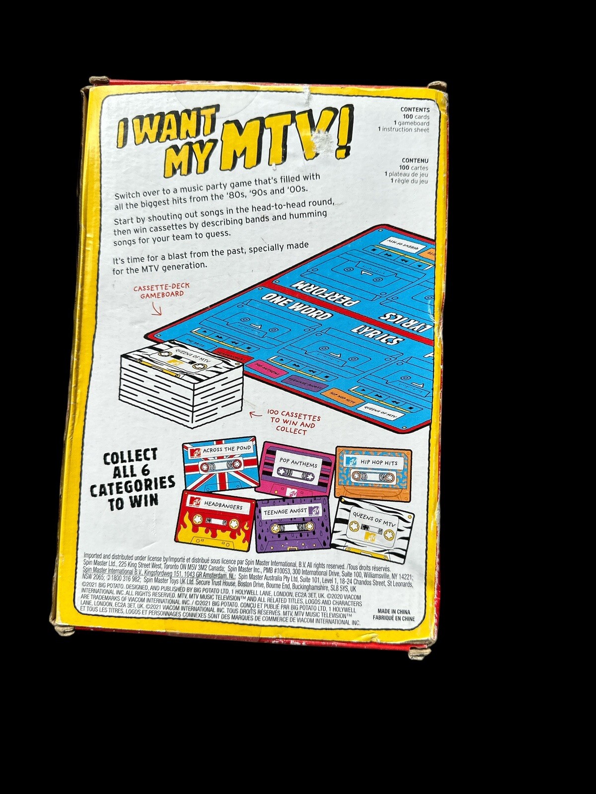 Vintage 1980s BIG POTATO GAMES MTV THE THROWBACK MUSIC PARTY GAME