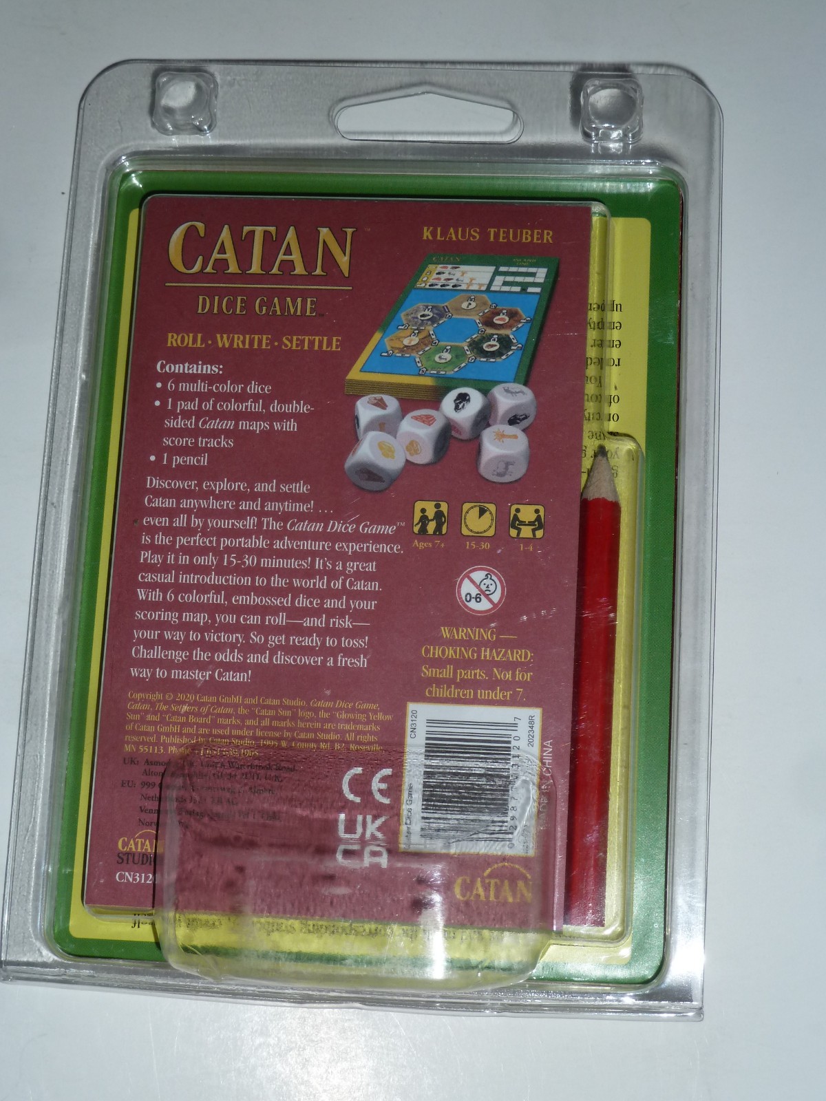 Catan Dice Game 6 Dice & score/map pad Klaus Teuber Settlers of Catan 2007!