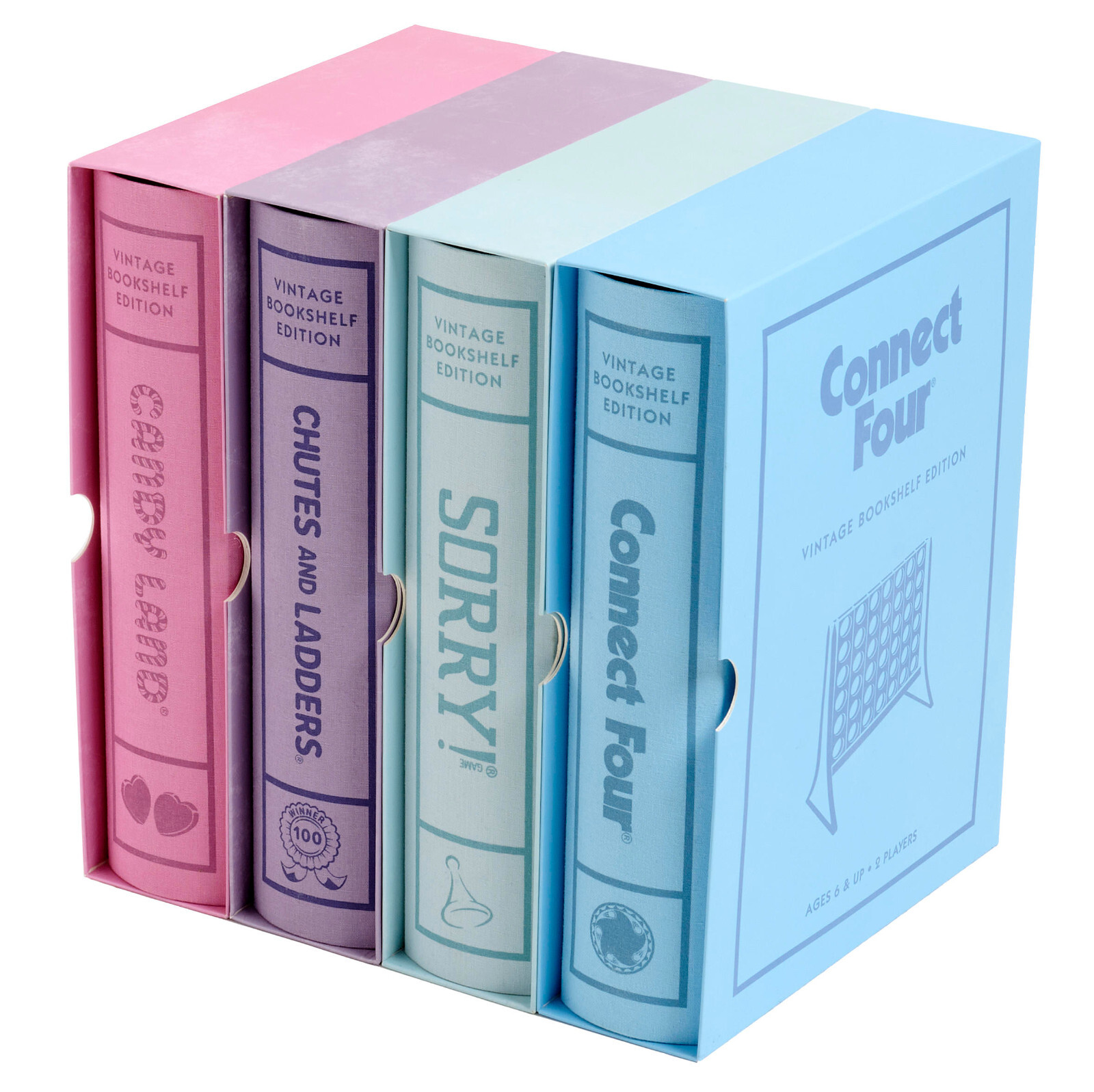 Candy Land Chutes and Ladders Connect Four Sorry Board Game Bookhelf Collection