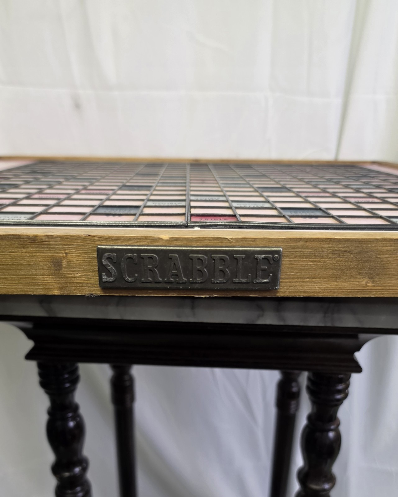 Vtg Rare Scrabble Board Lazy Susan Large Huge Giant Restoration Hardware 26×26