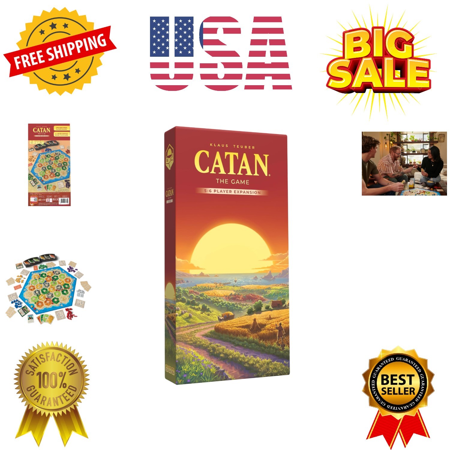 5-6 Player Board Game Expansion 6th Edition Add More Players to Your Adventur…