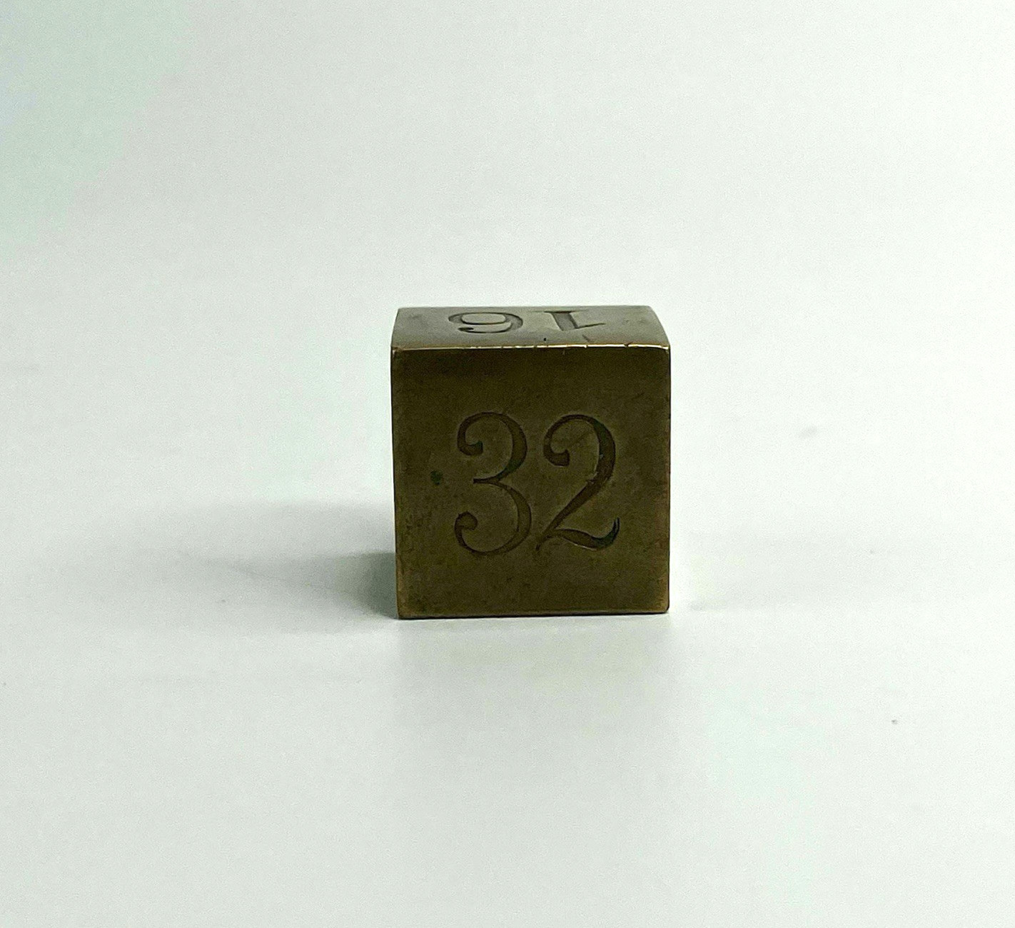Vtg Rare Heavy Solid Brass Backgammon Doubling Cube Die 1″